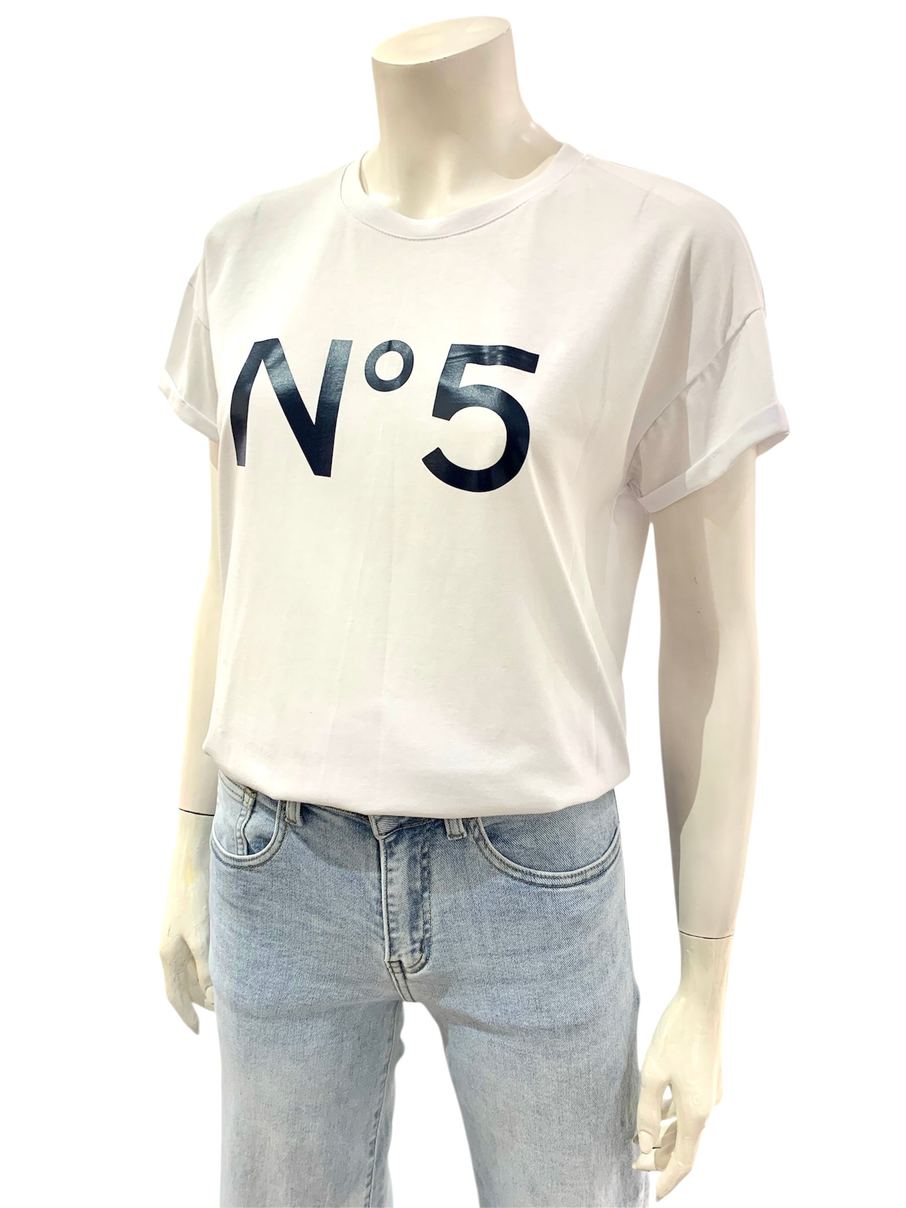T-SHIRT N5 BIANCA BLU