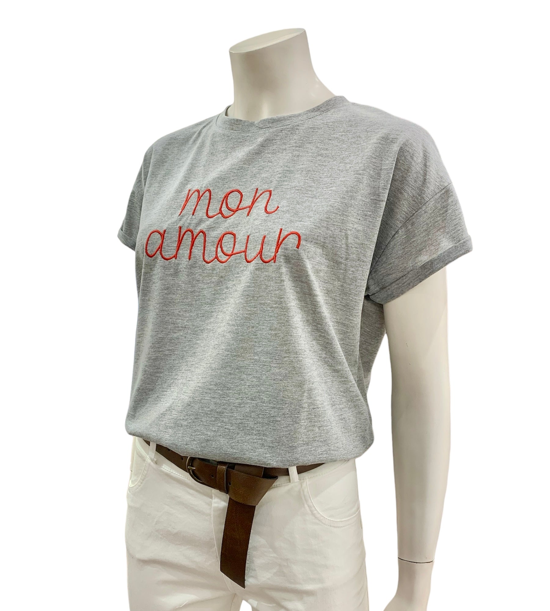 T-SHIRT MON AMOUR GRIGIA