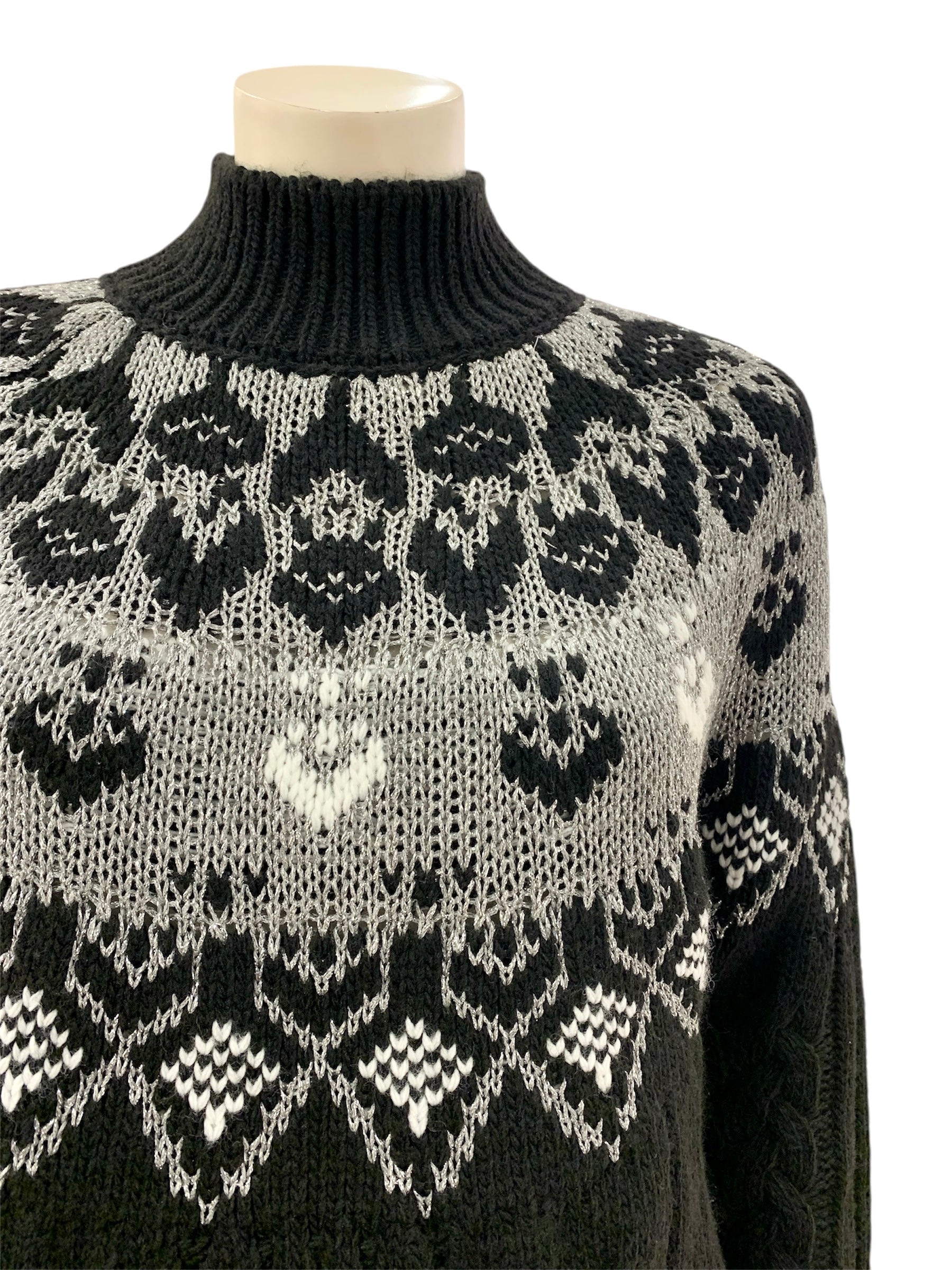 MAGLIA NORVEGESE ARGENTO NERO