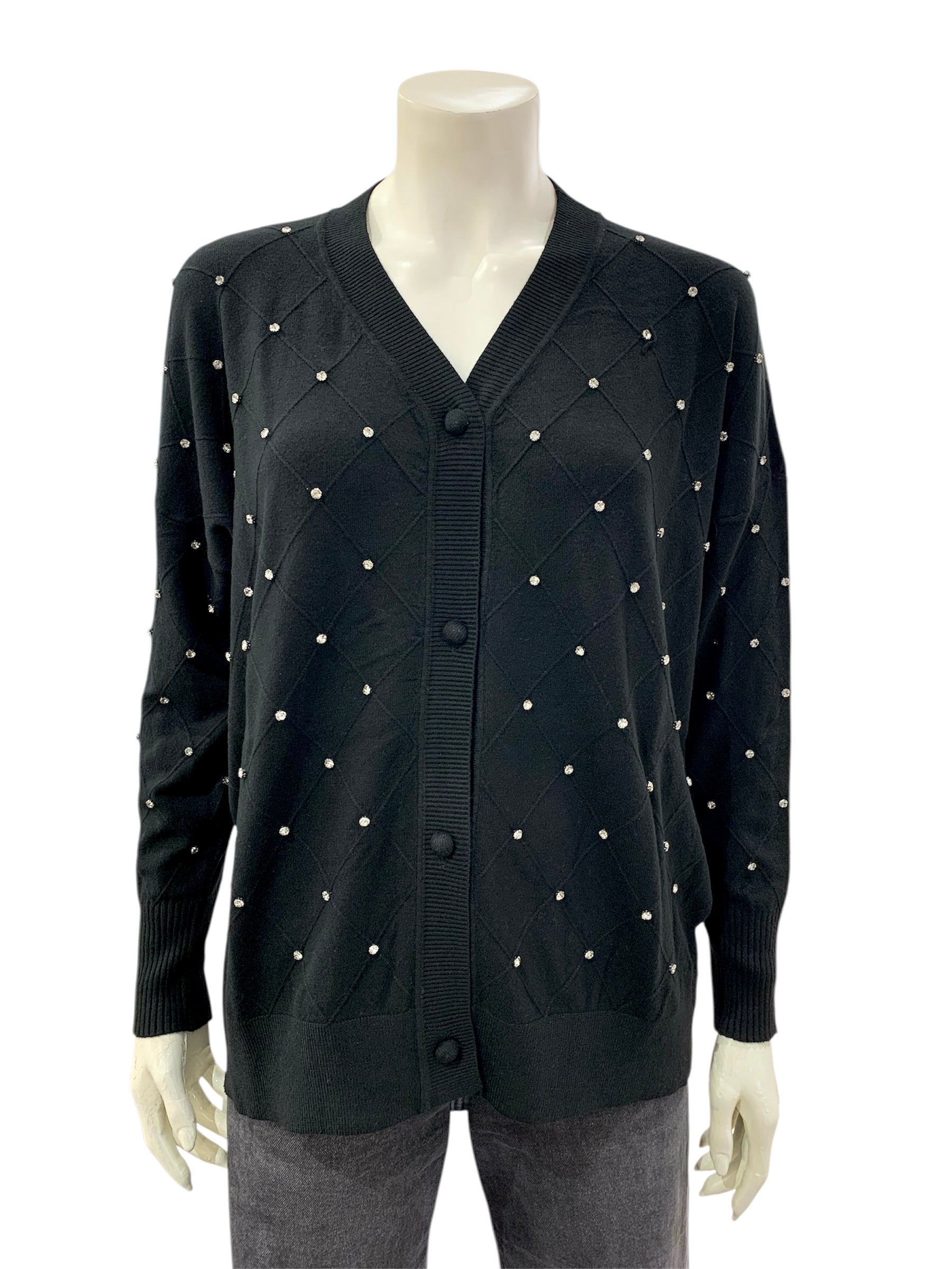 CARDIGAN STRASS NERO