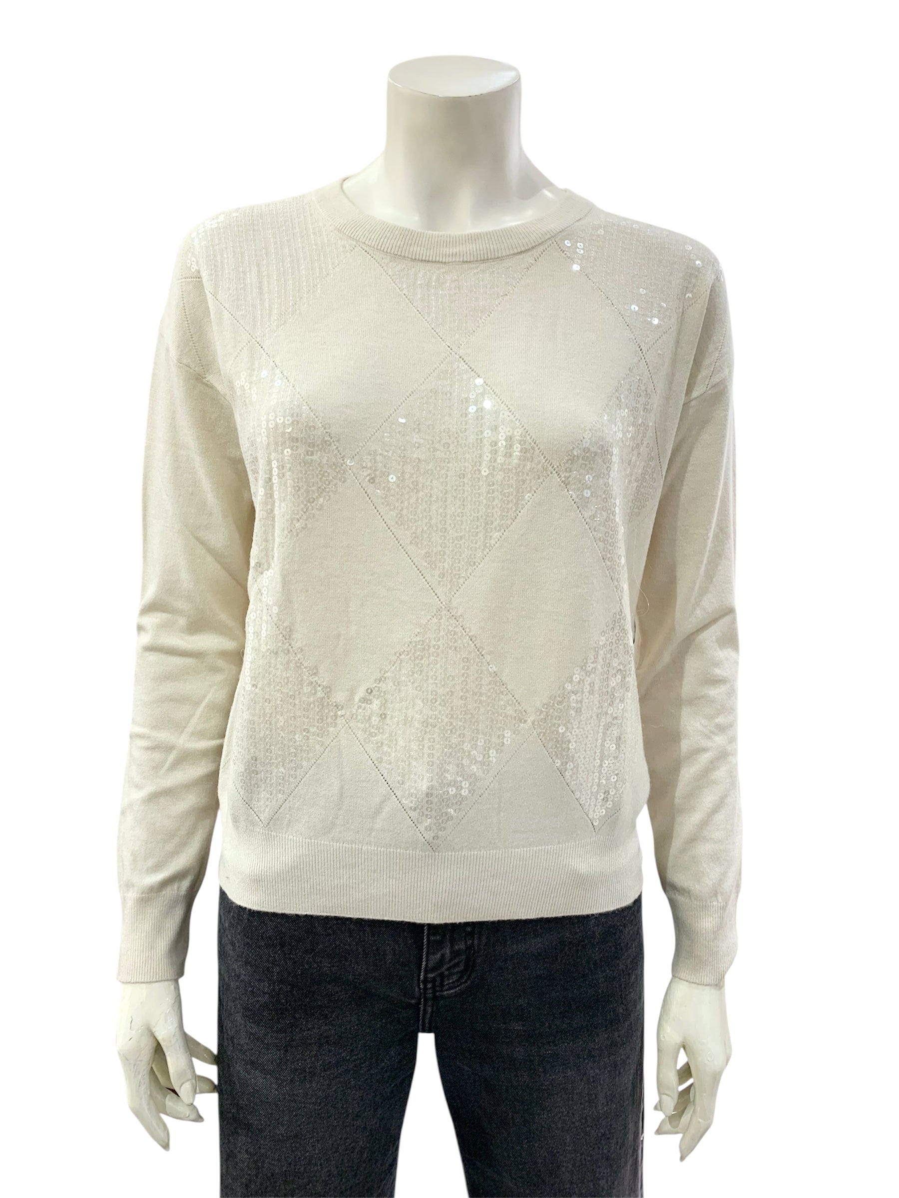 MAGLIA ROMBI NATURALE