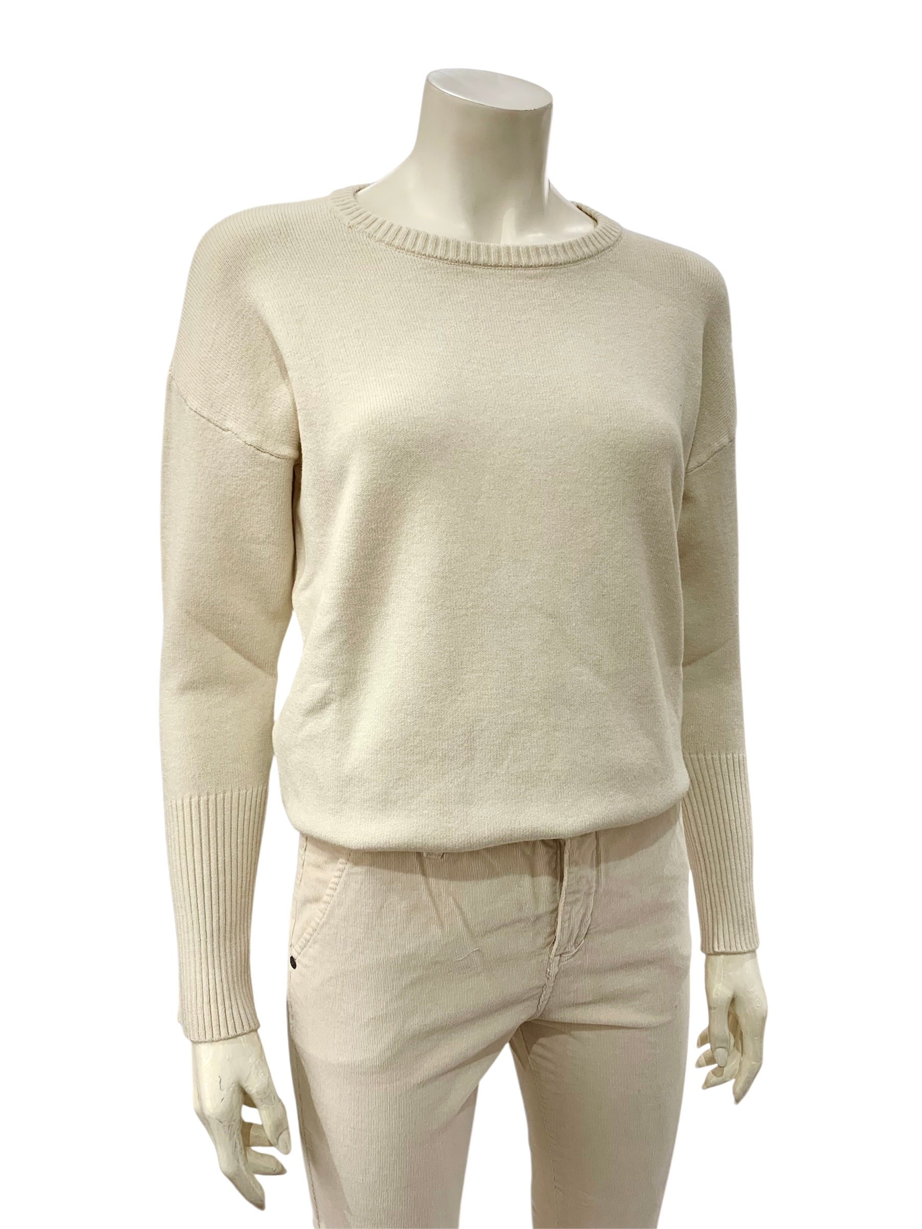 MAGLIA BOTTONCINI LATERALI NATURALE