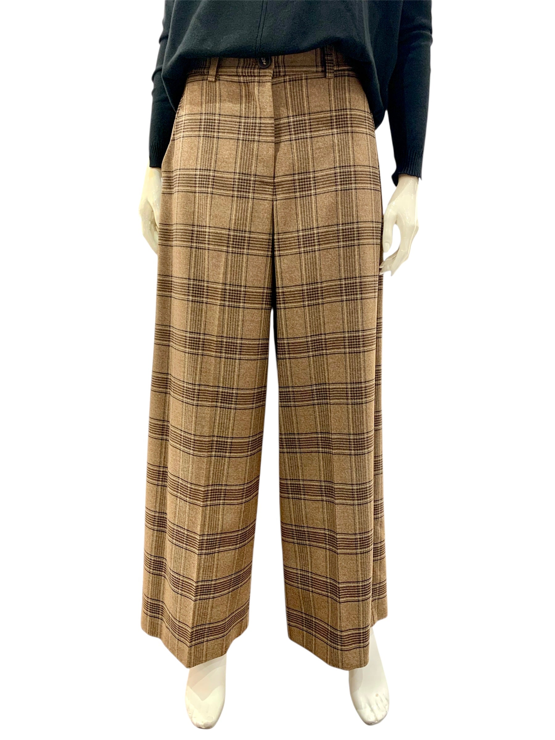 PANTALONE QUADRI BISCOTTO