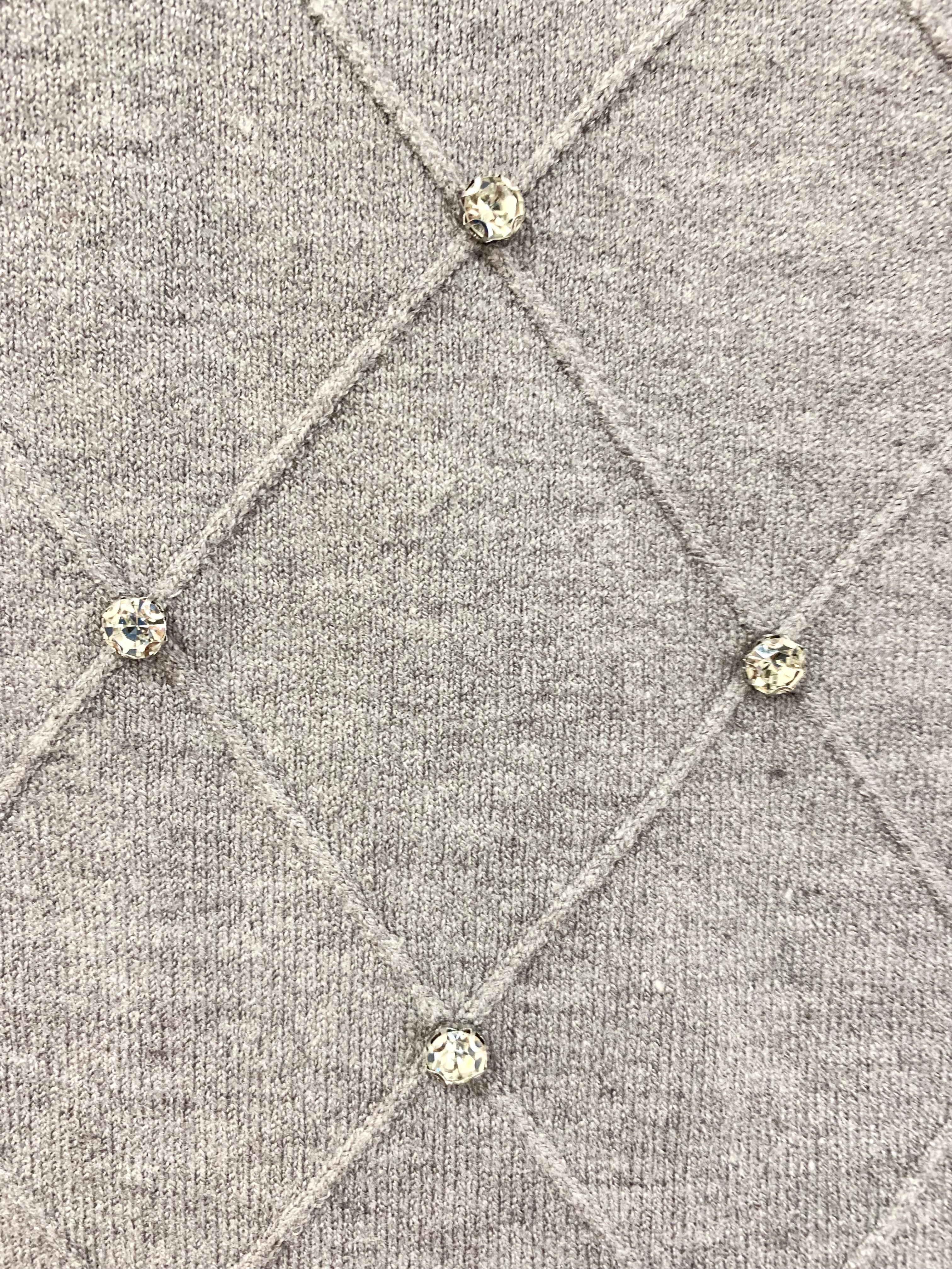 MAGLIA STRASS GRIGIA