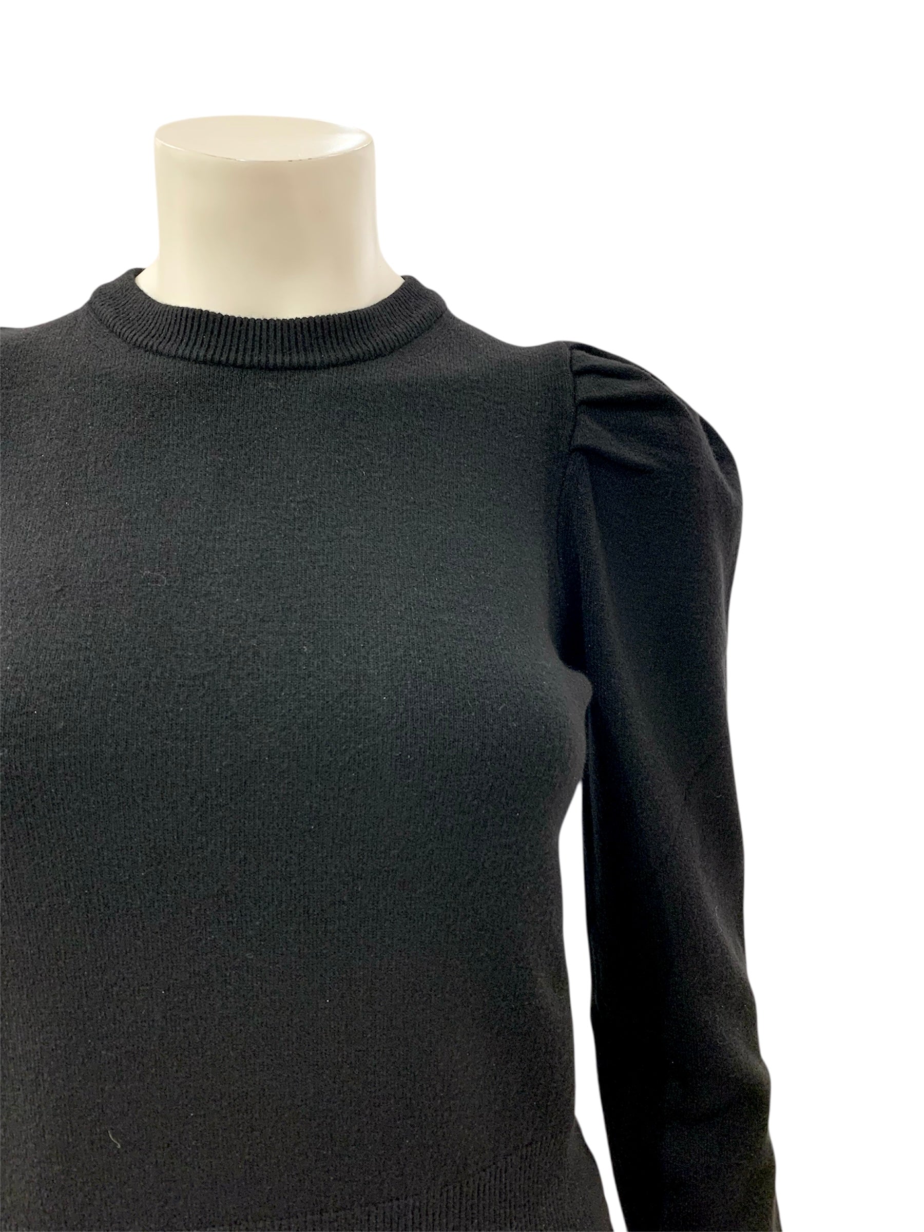 MAGLIA MANICA ROUCHES NERA