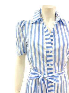 ABITO RIGHE BIANCO AZZURRO