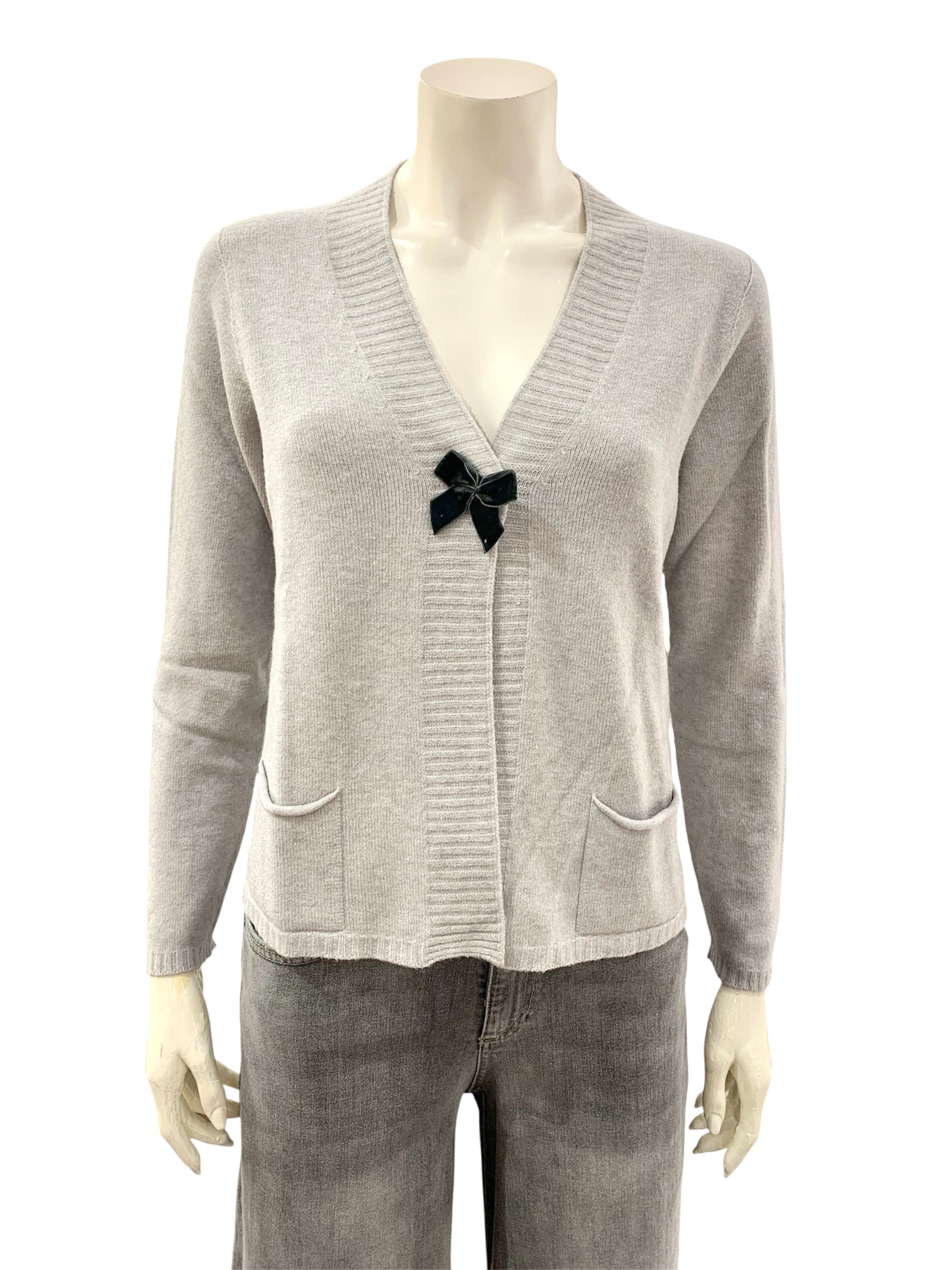 CARDIGAN FIOCCO GRIGIO
