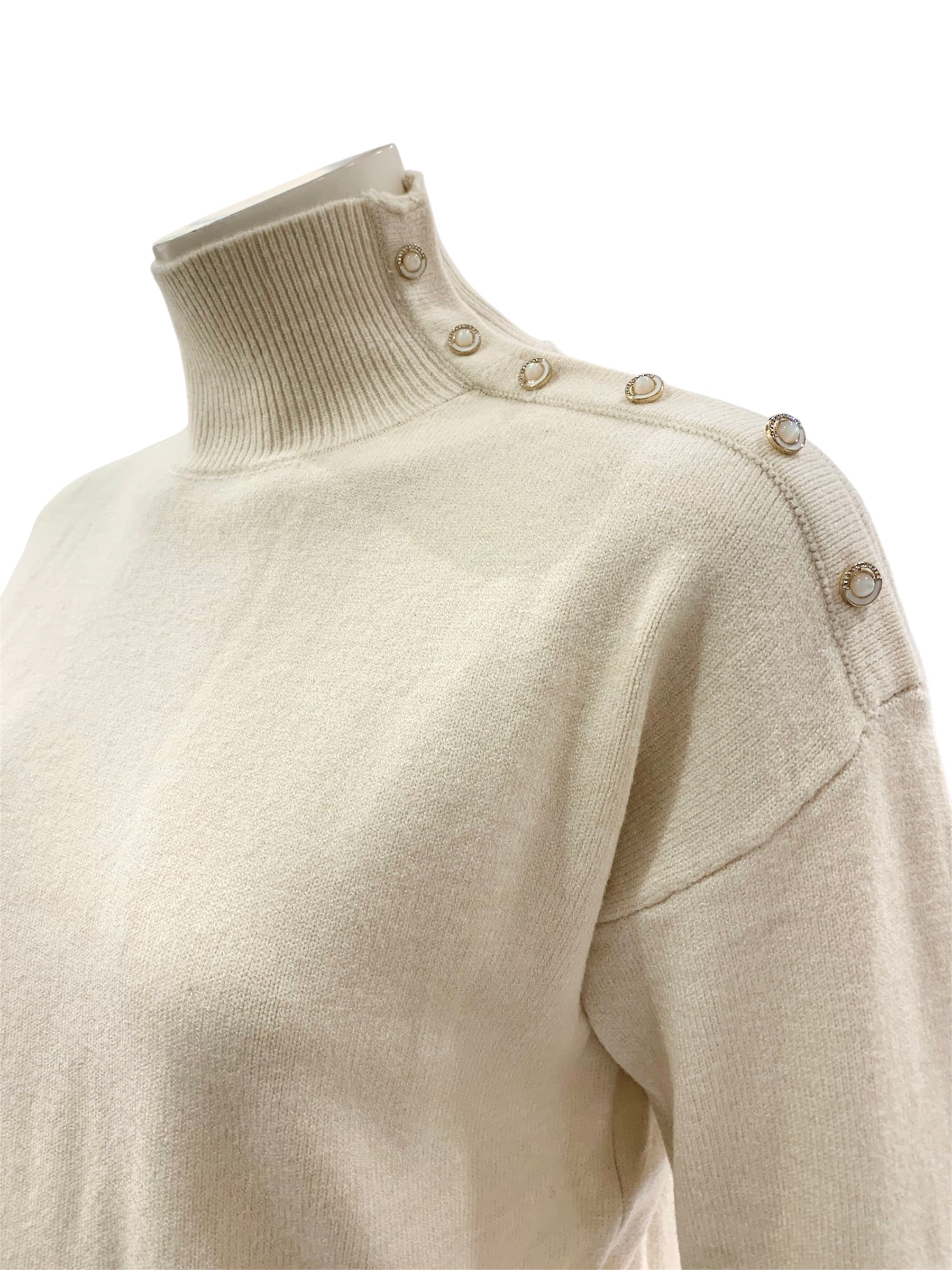 MAGLIA BOTTONCINI SPALLA NATURALE