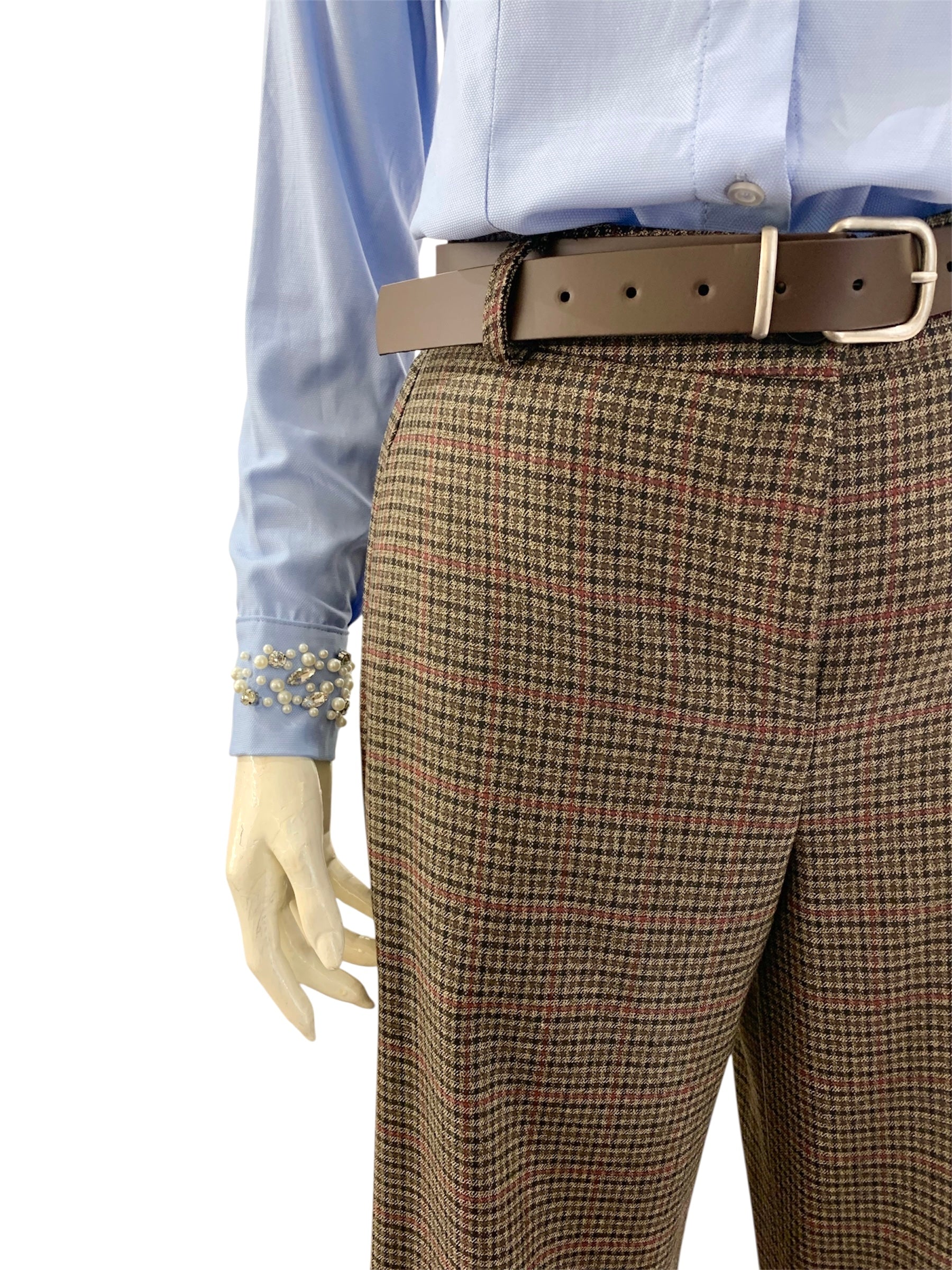 PANTALONE QUADRETTI MORO