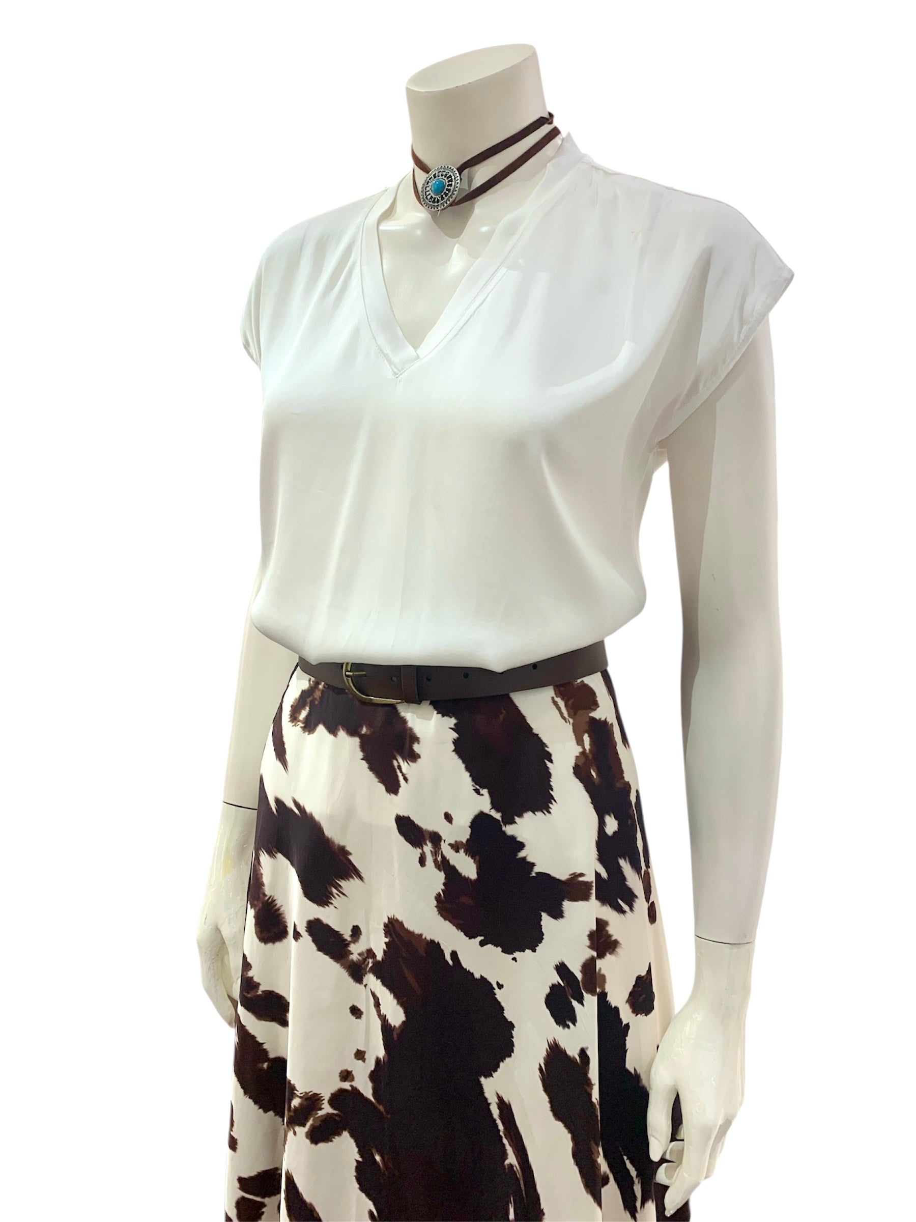 BLUSA A “V” BIANCA