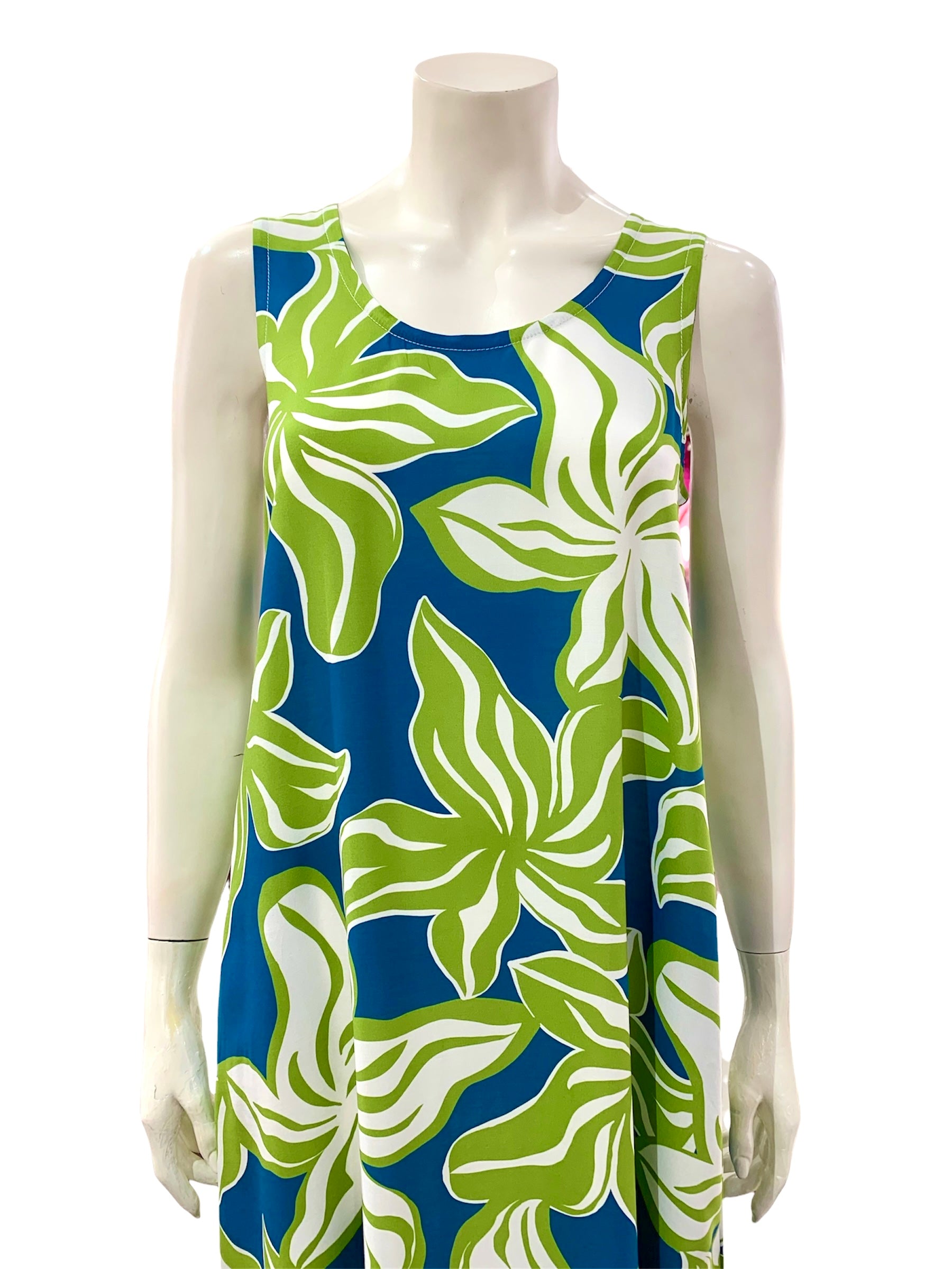 ABITO FIORATO VERDE BLU