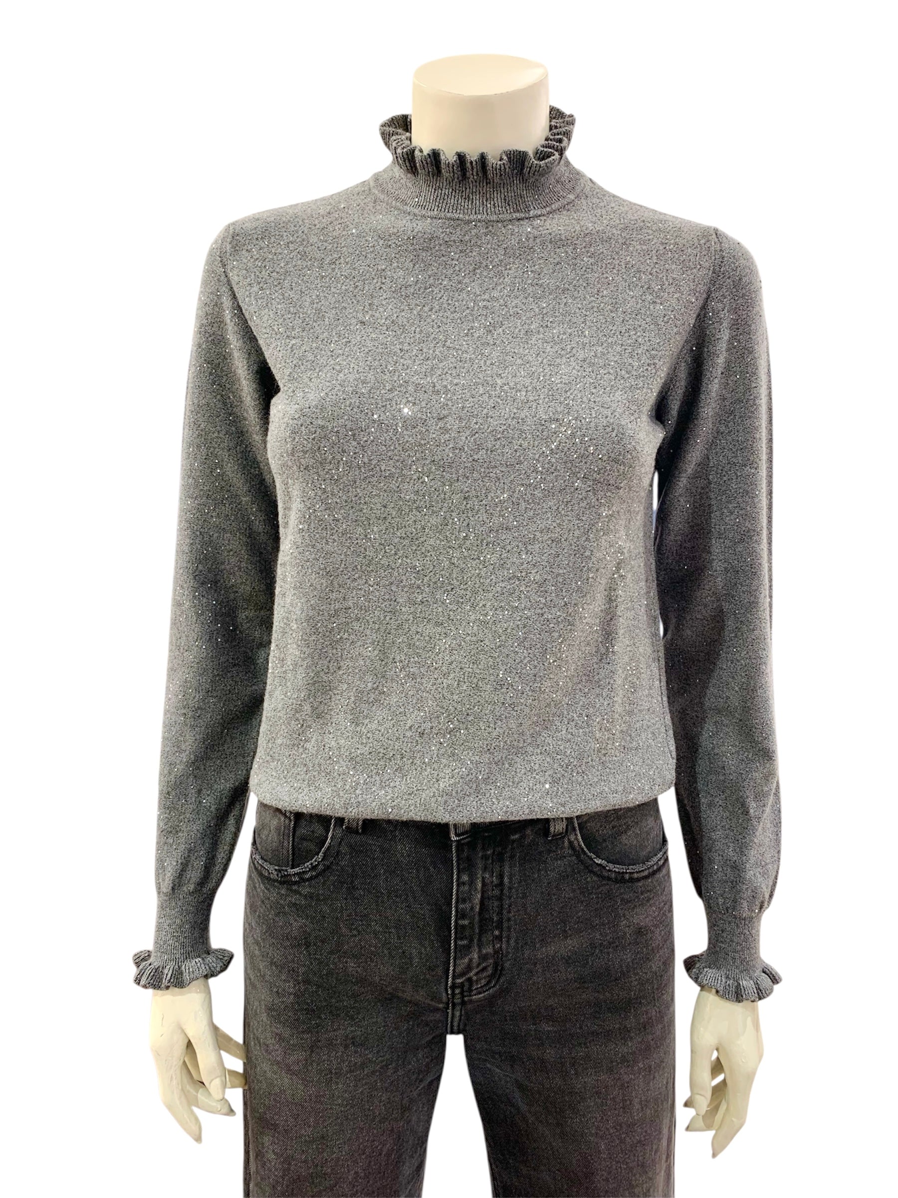 MAGLIA MICROPAILLETTES GRIGIA