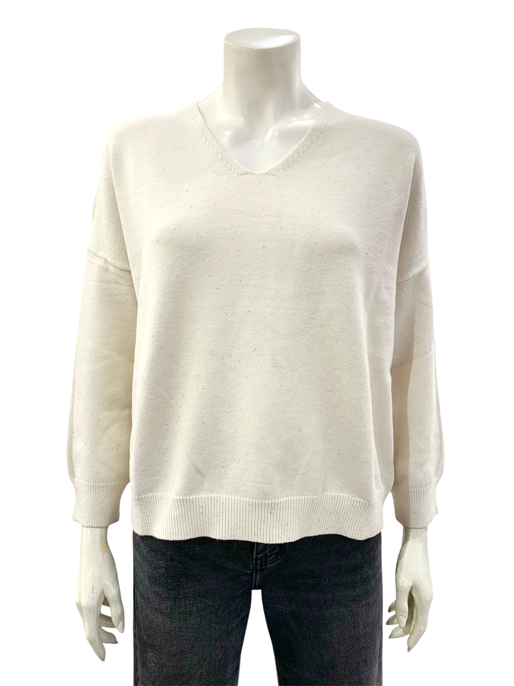 MAGLIA MICROPAILLETTES NATURALE