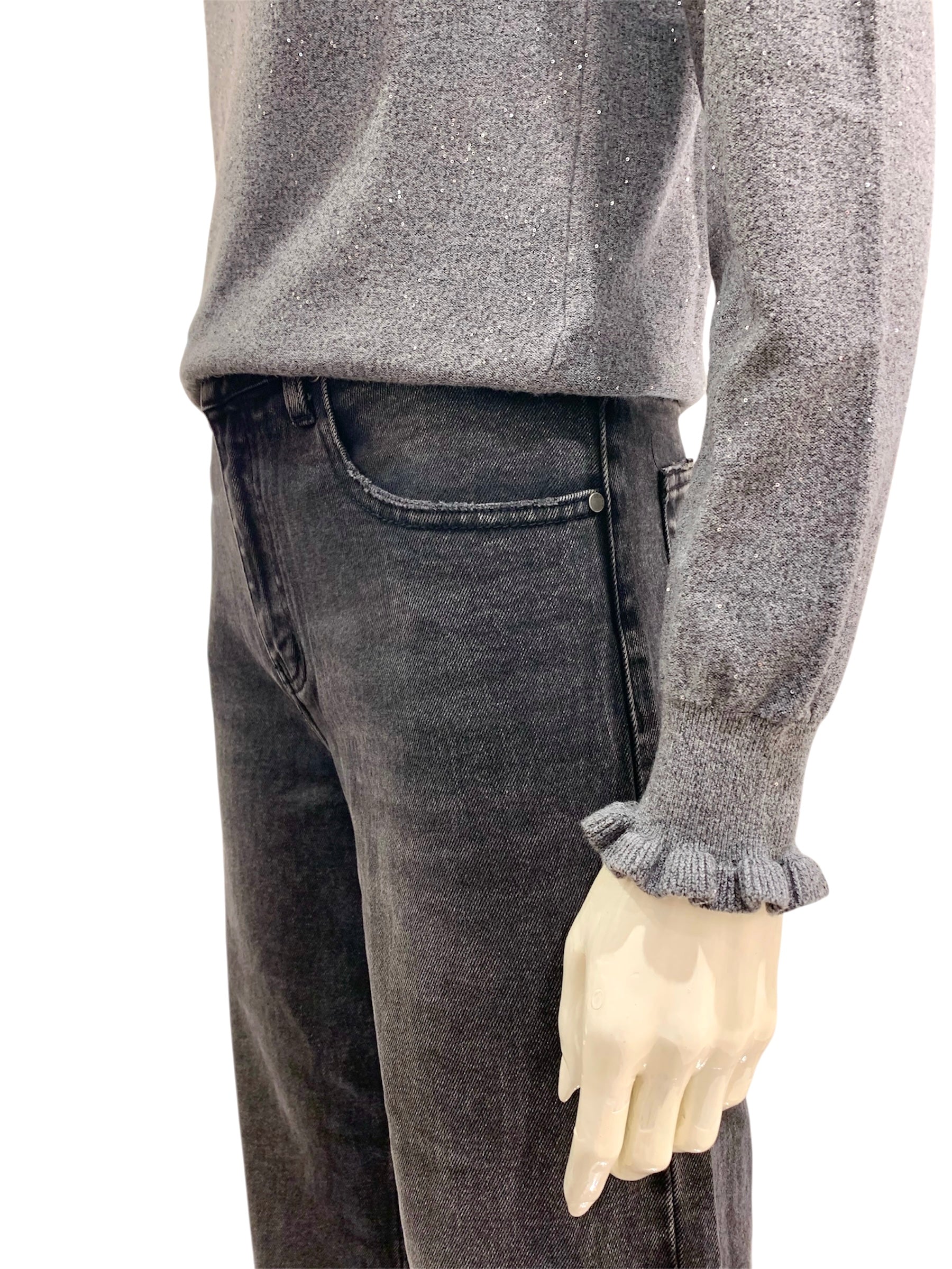 MAGLIA MICROPAILLETTES GRIGIA