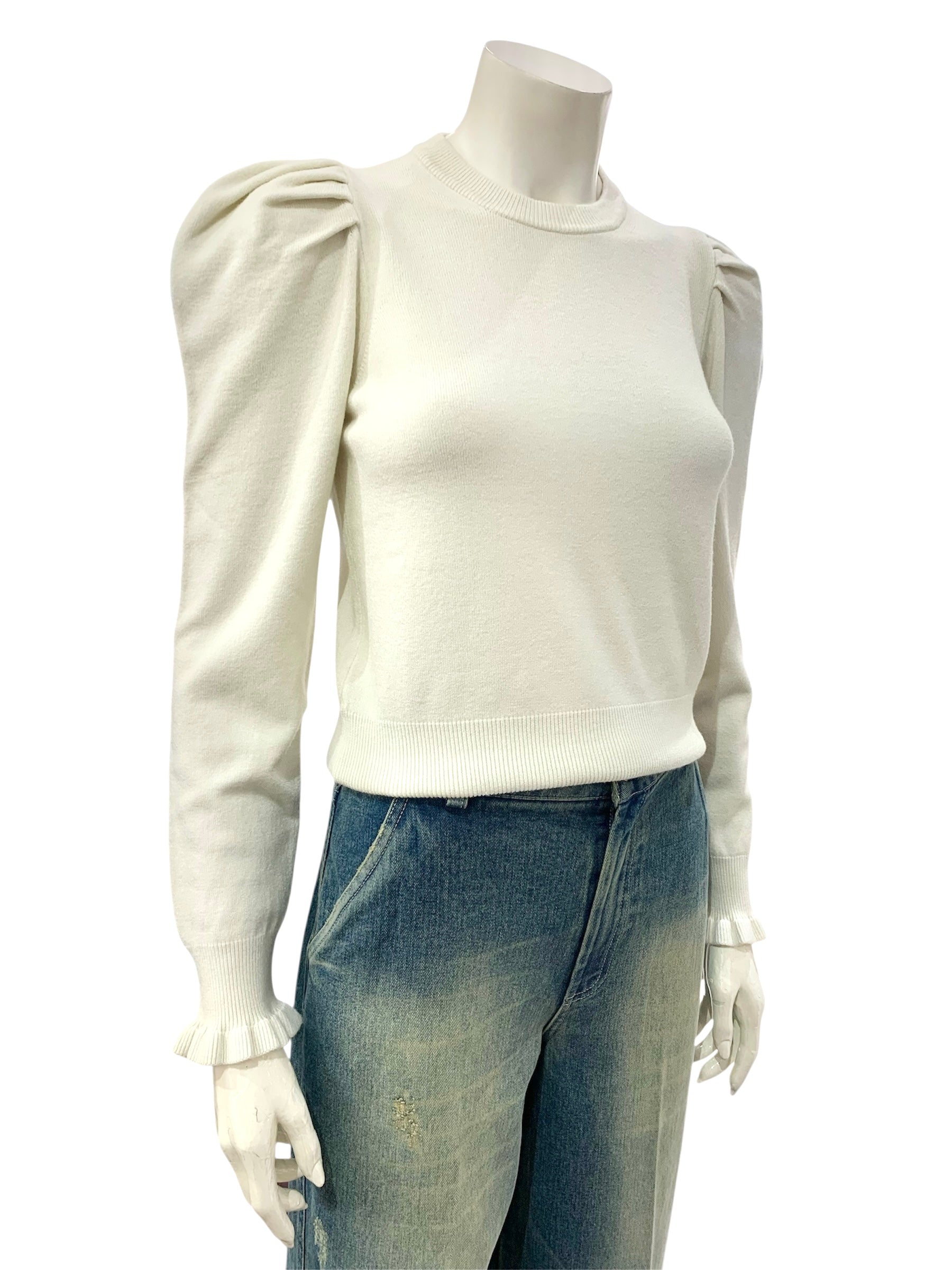 MAGLIA MANICA ROUCHES PANNA