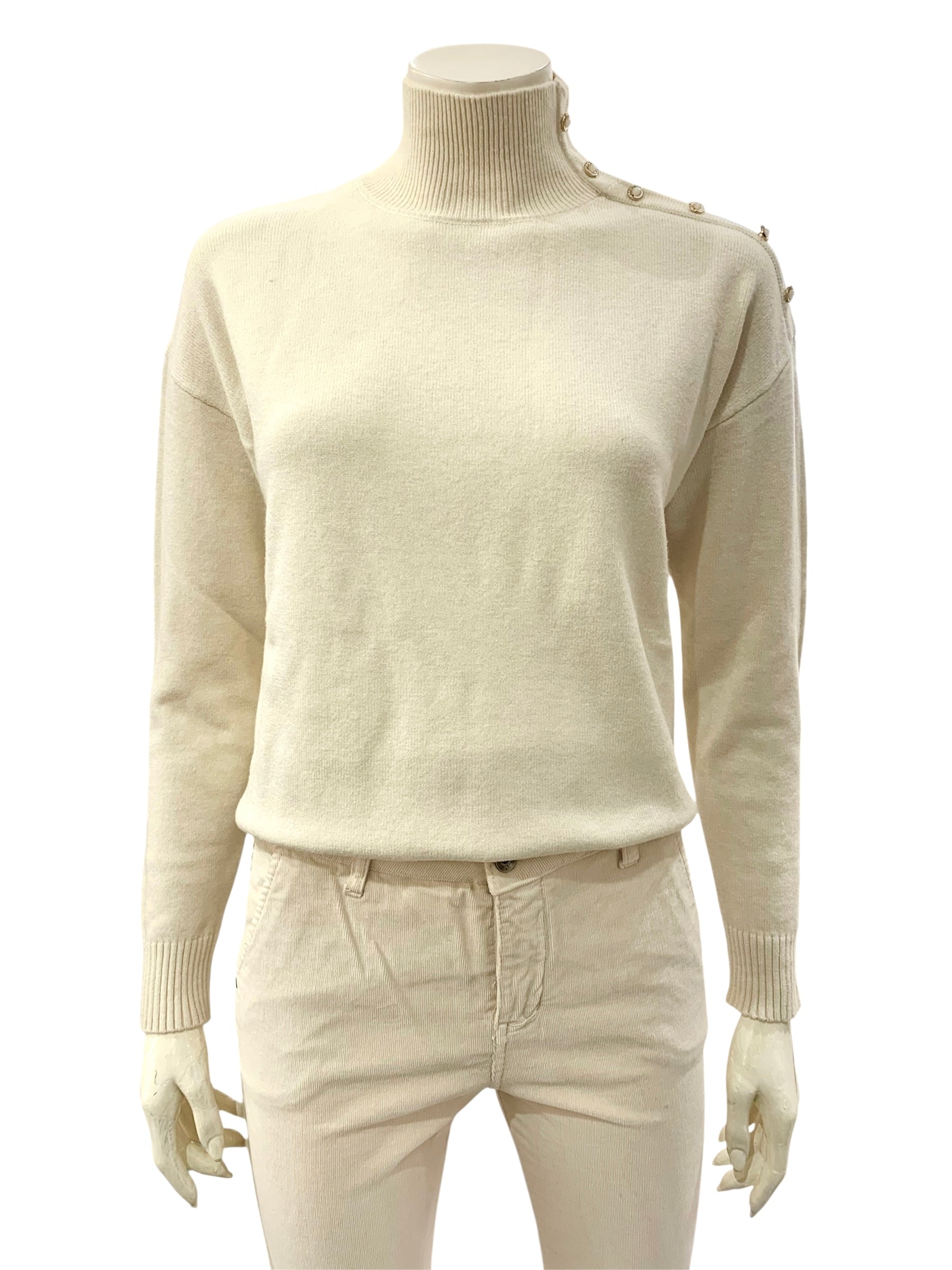 MAGLIA BOTTONCINI SPALLA NATURALE