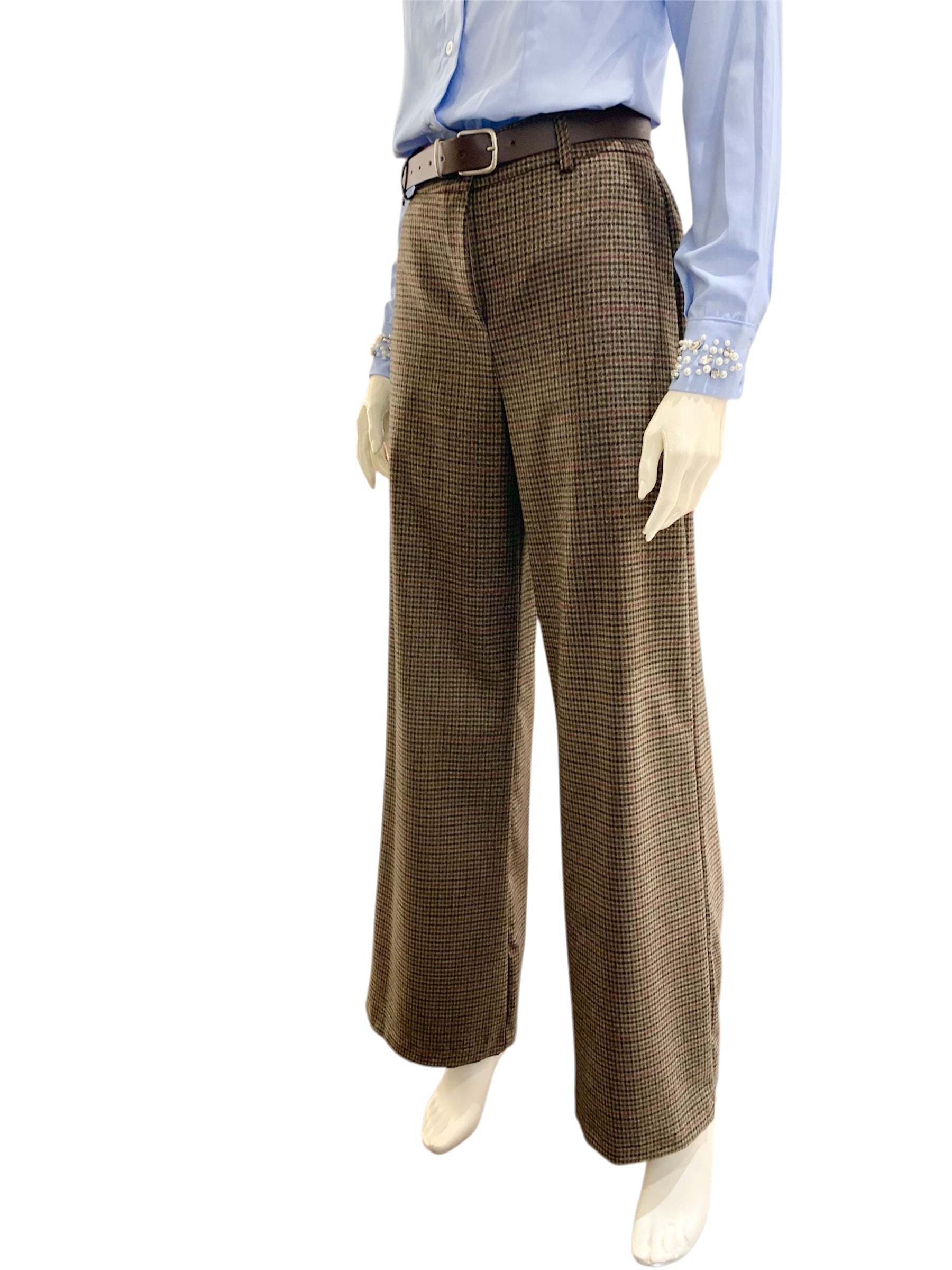 PANTALONE QUADRETTI MORO