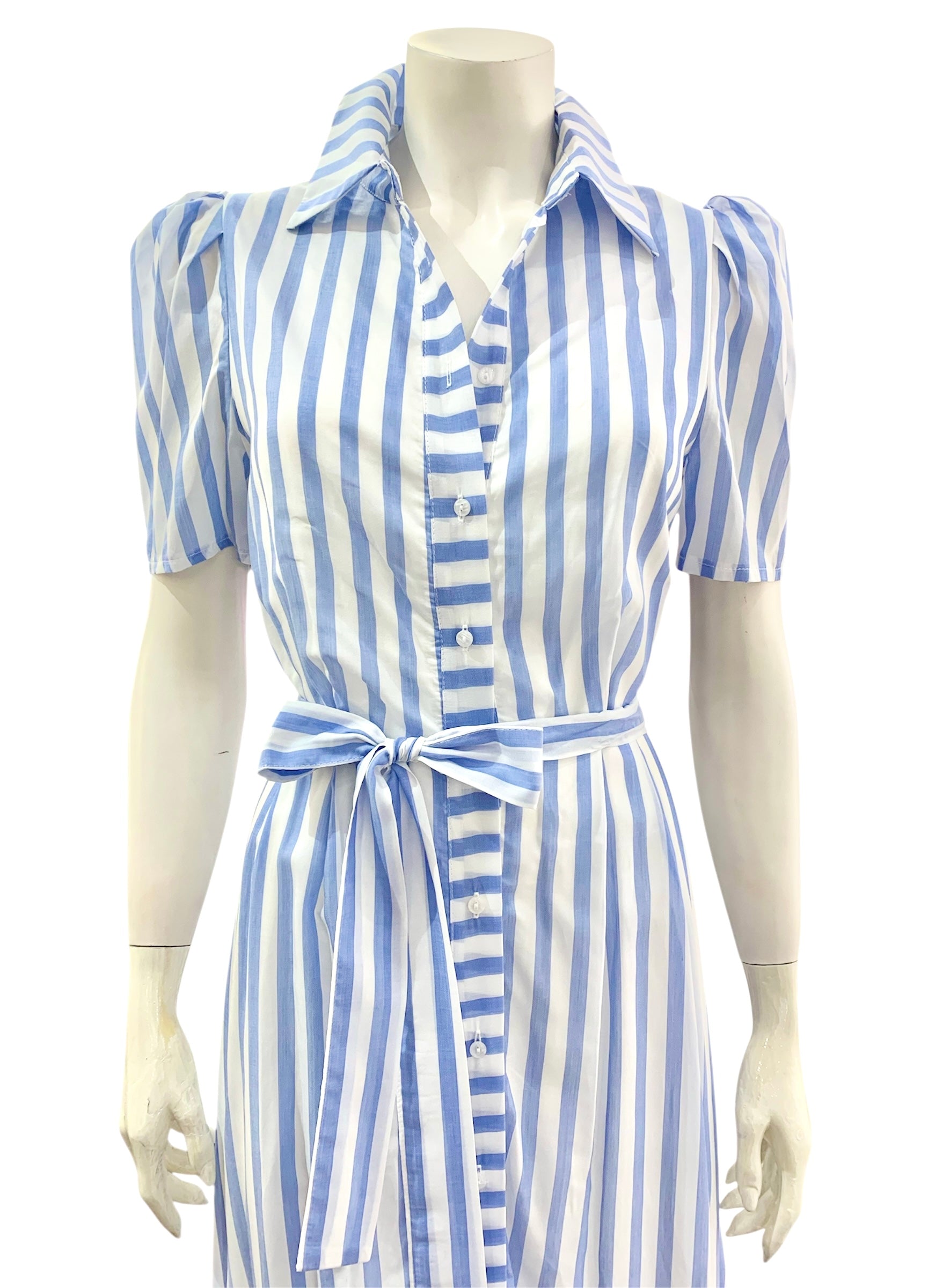 ABITO RIGHE BIANCO AZZURRO