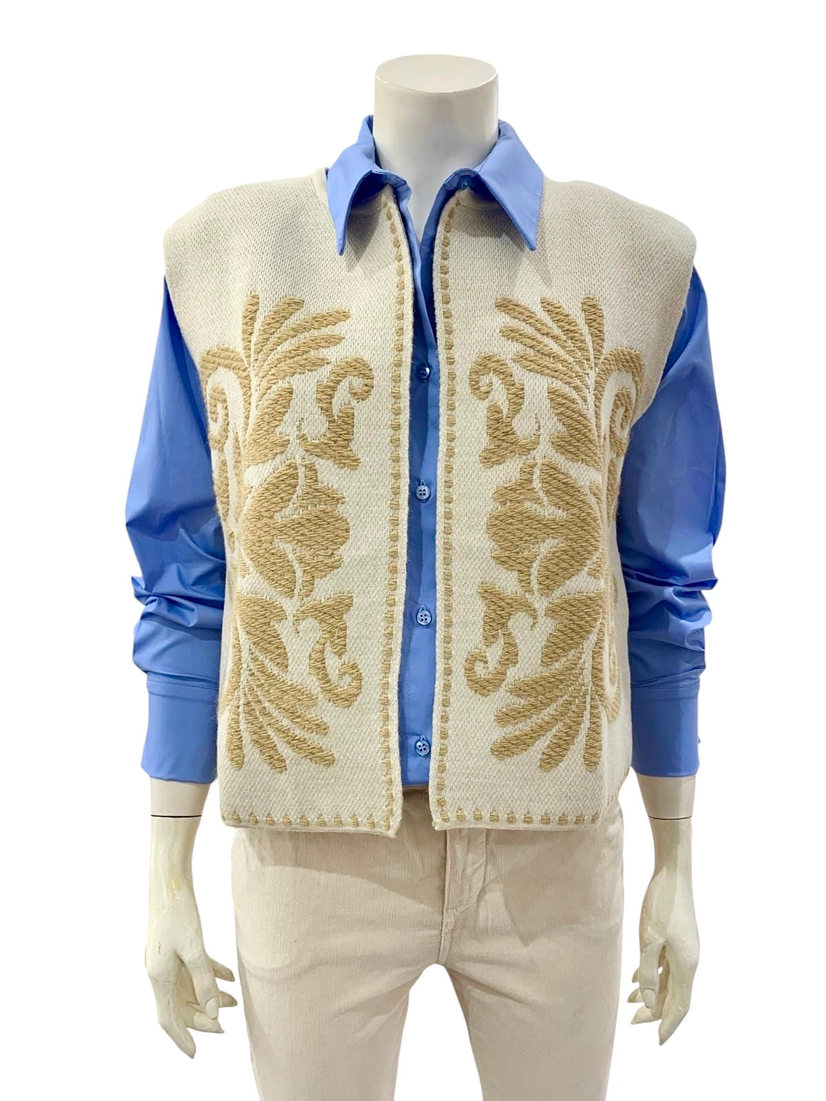 GILET DECORO BEIGE