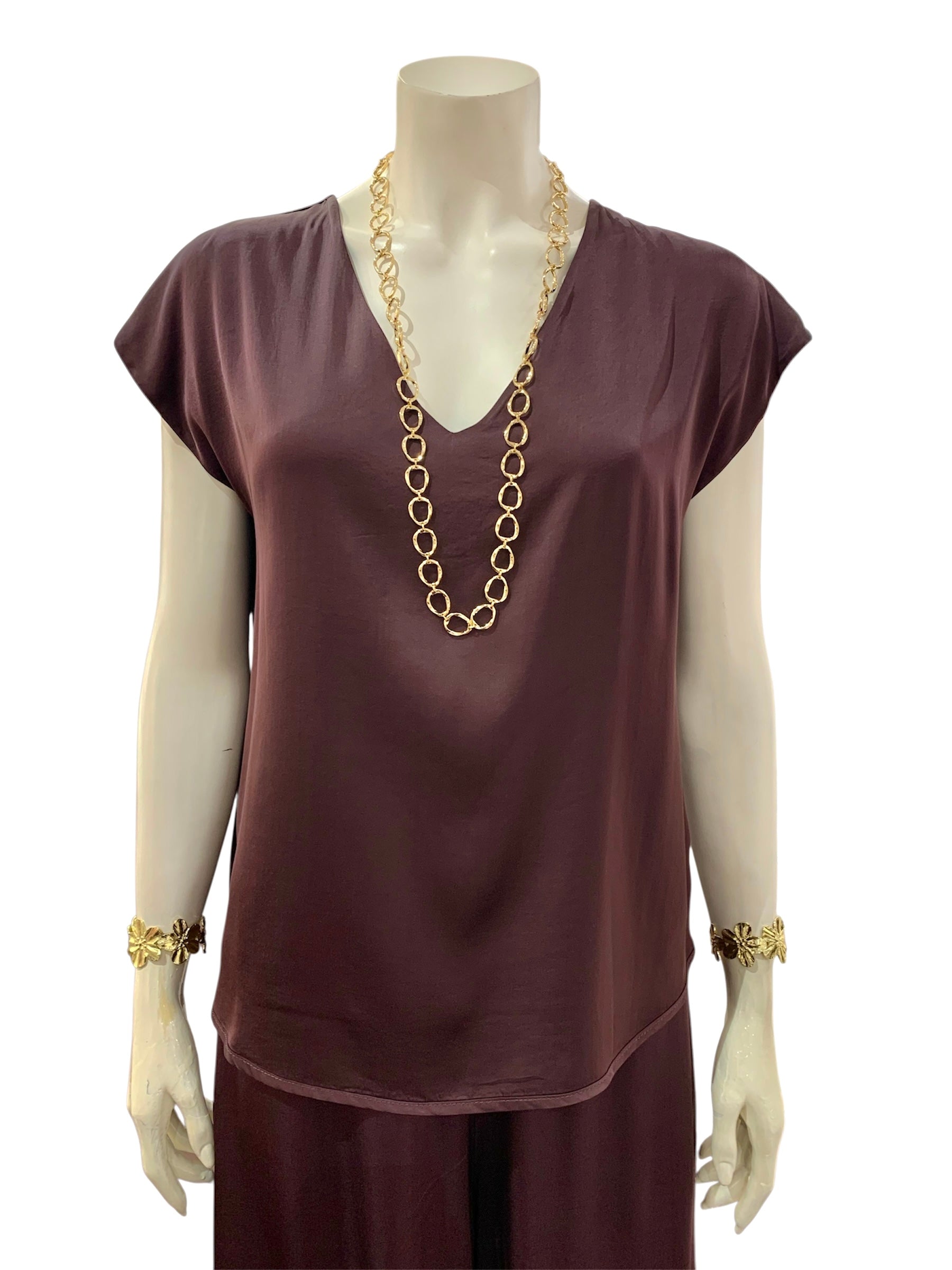 BLUSA A “V” BURGUNDI