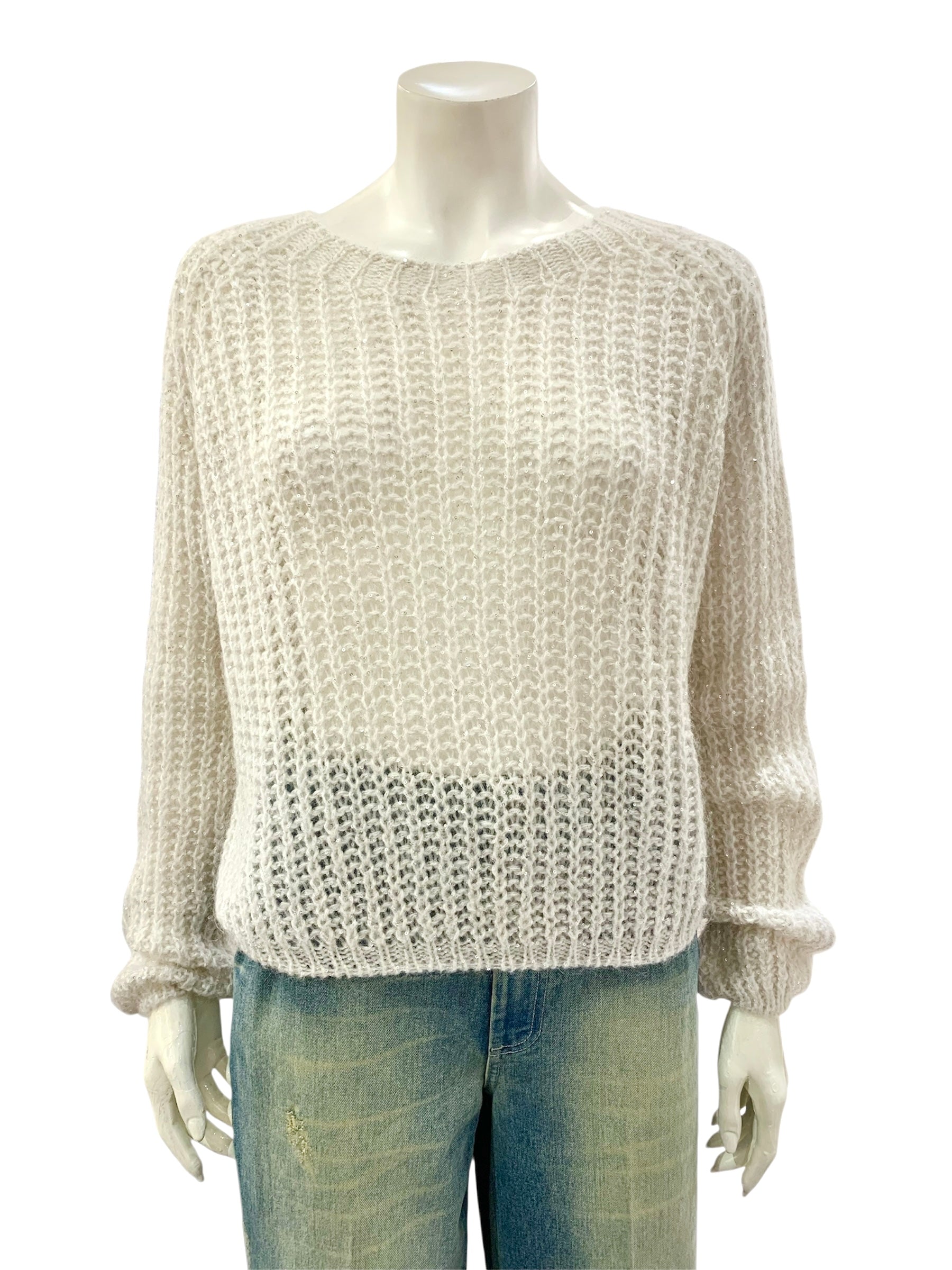 MAGLIA PAILLETTES CREMA