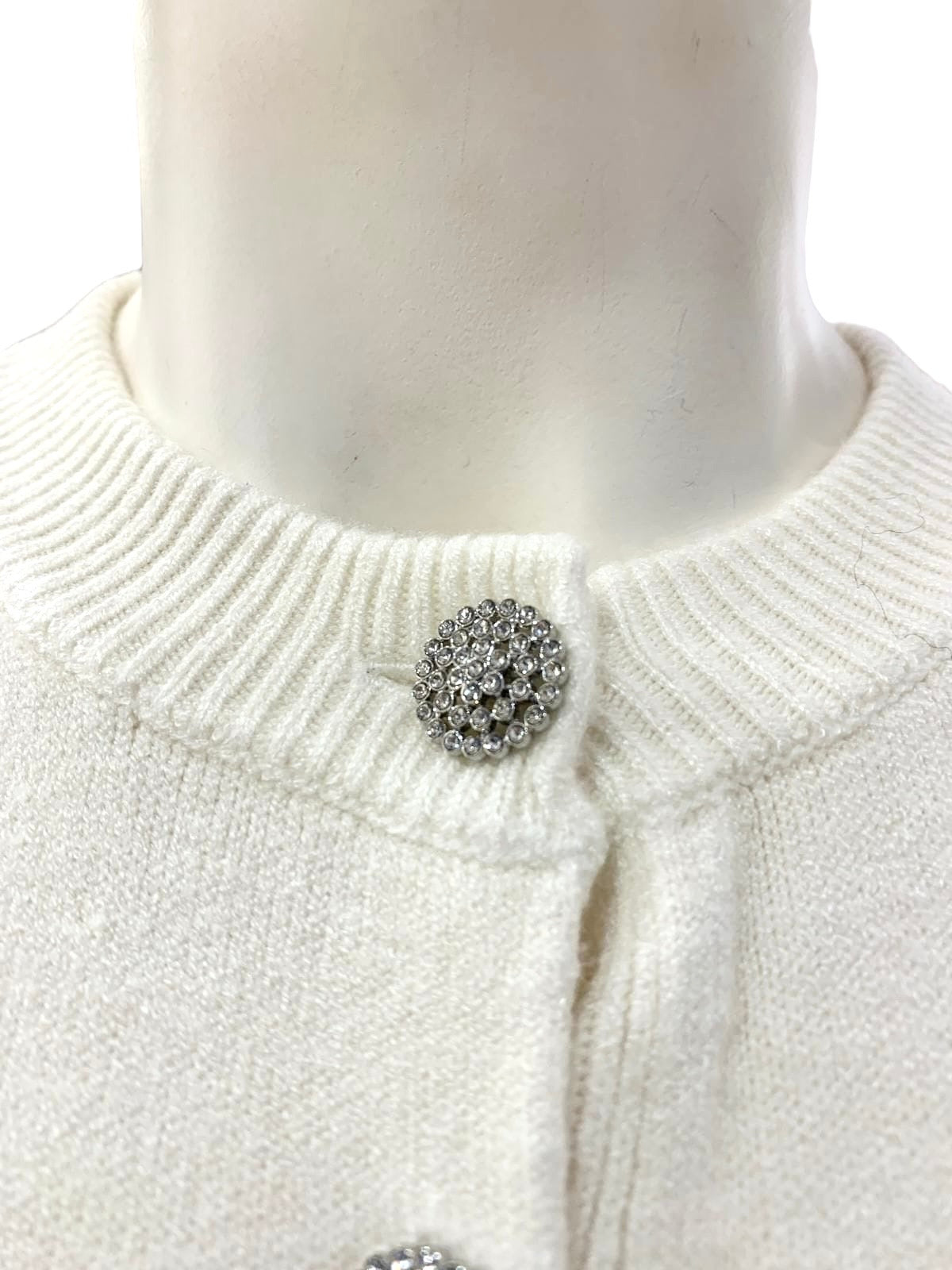 CARDIGAN BOTTONI BIJOUX BIANCO