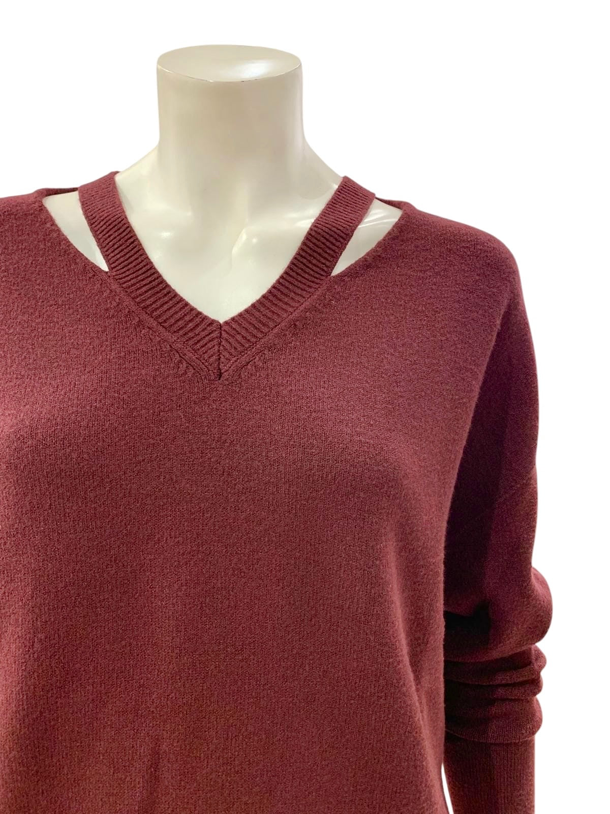 MAGLIA A “V” BORDEAUX