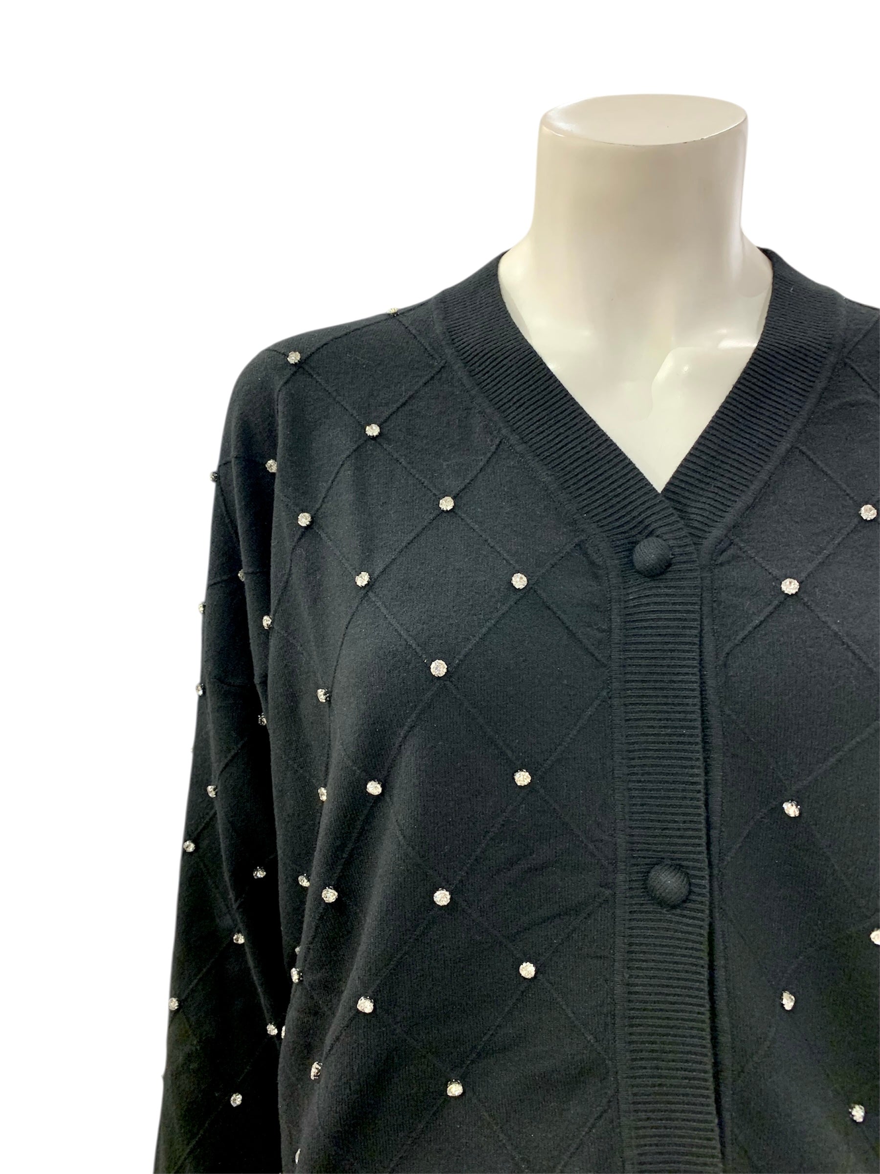 CARDIGAN STRASS NERO