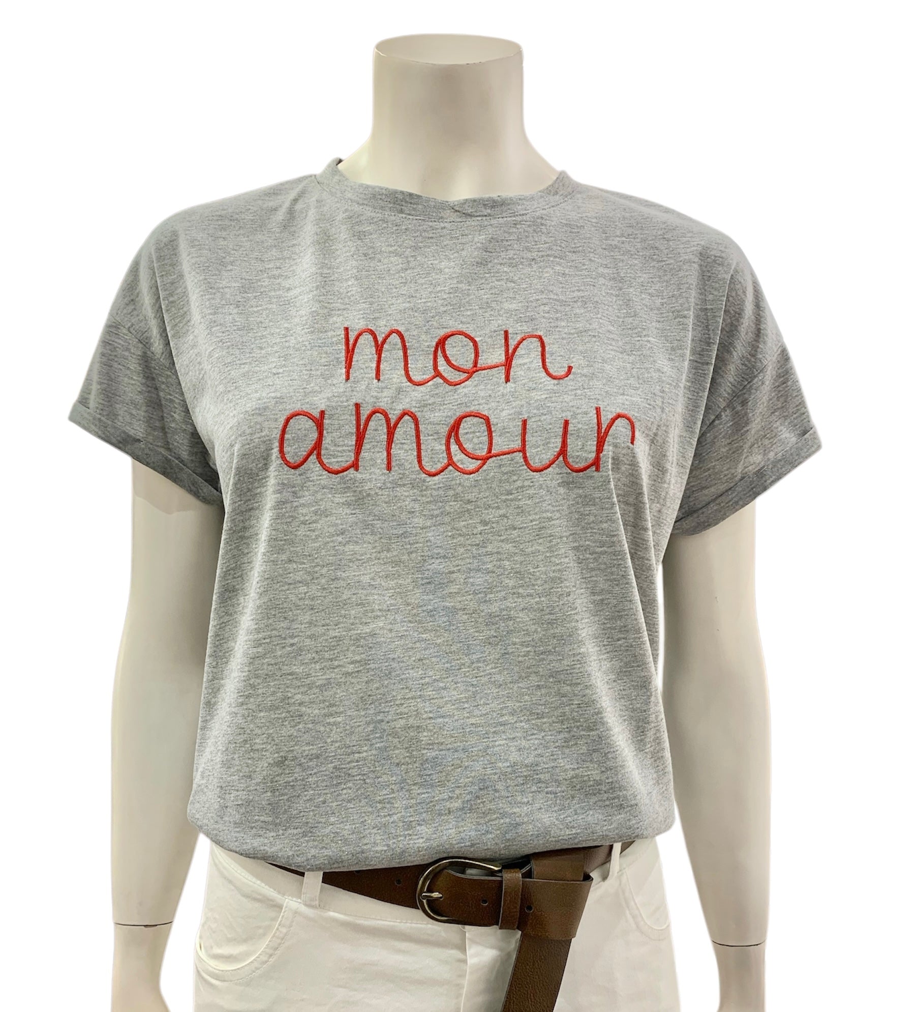 T-SHIRT MON AMOUR GRIGIA