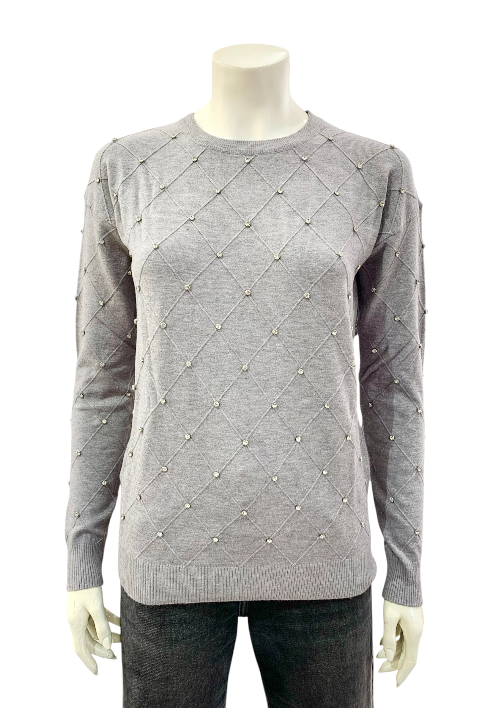 MAGLIA STRASS GRIGIA