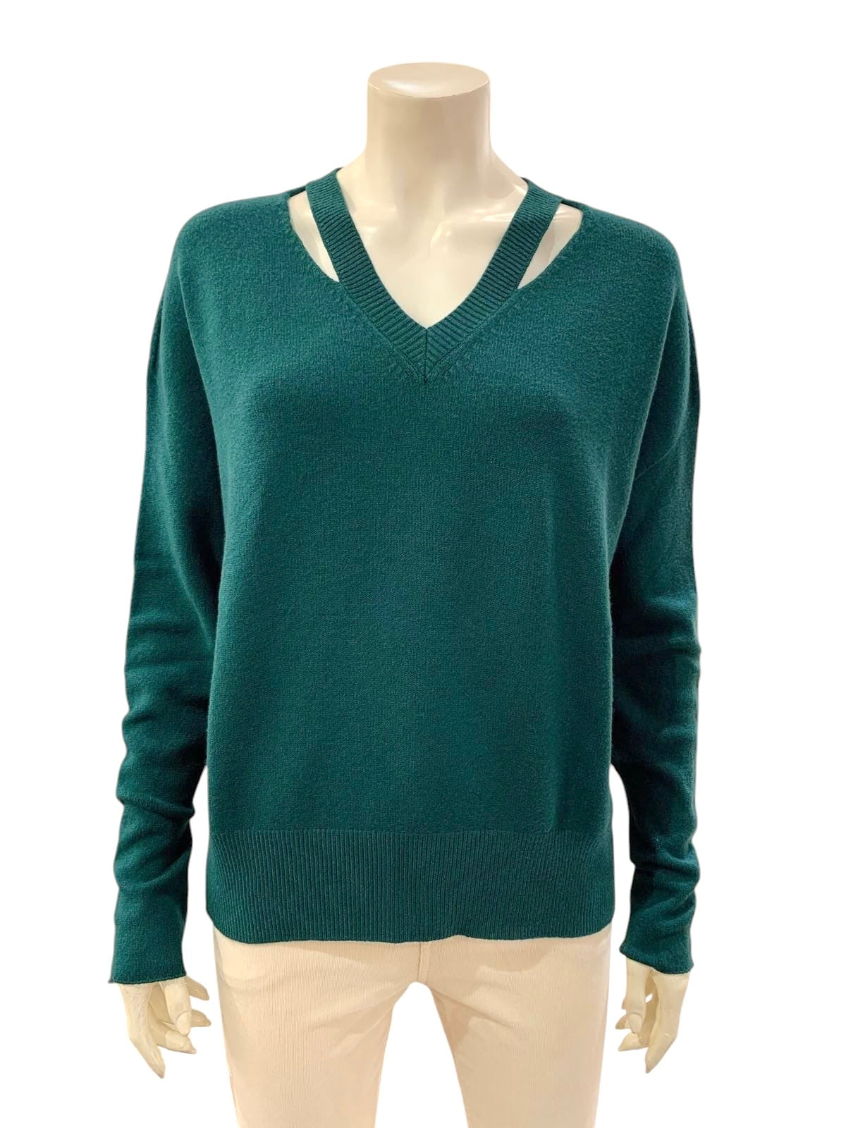 MAGLIA A “V” VERDE