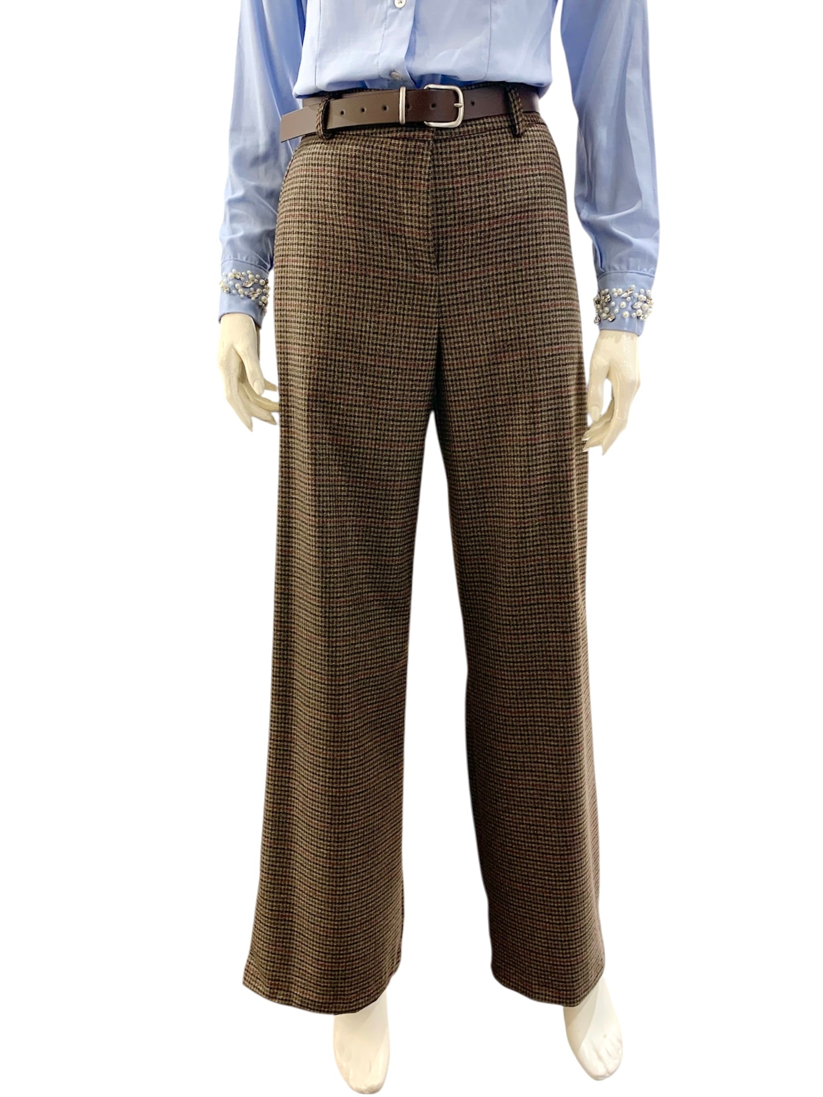 PANTALONE QUADRETTI MORO