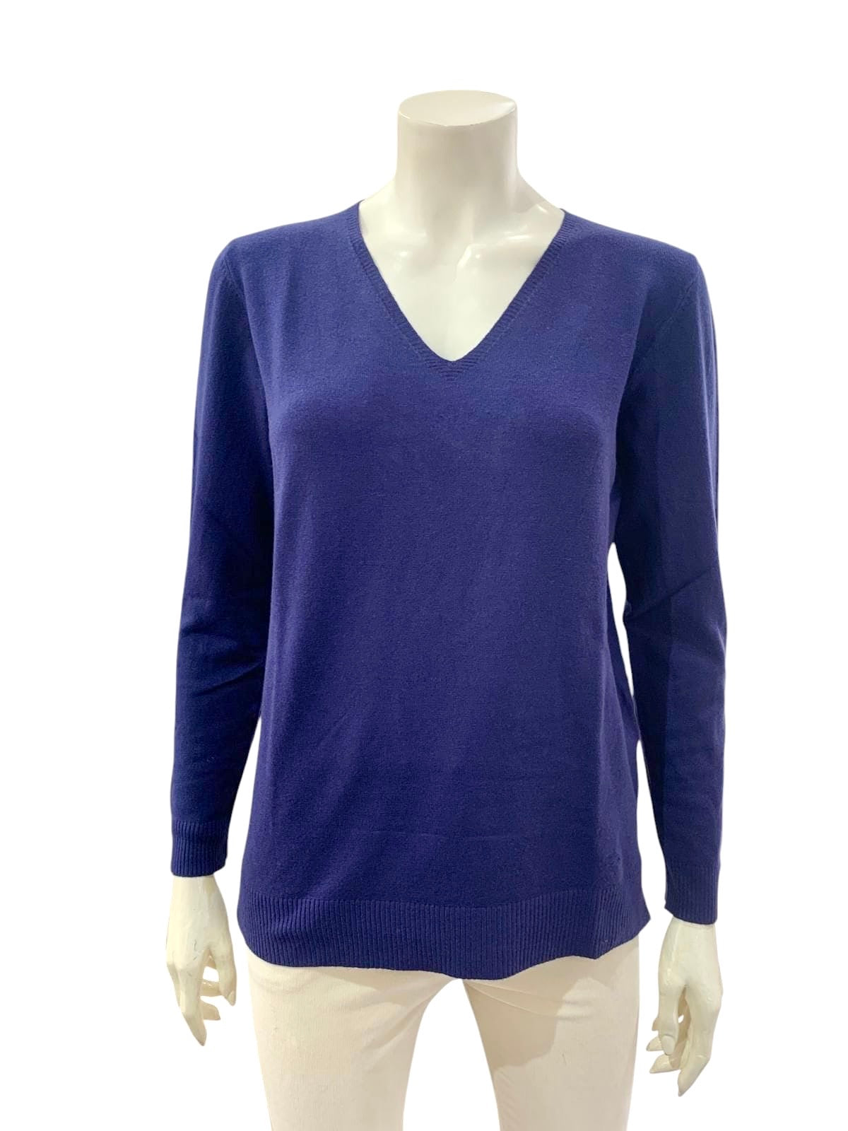 MAGLIA SCOLLO A V BLU ROYAL