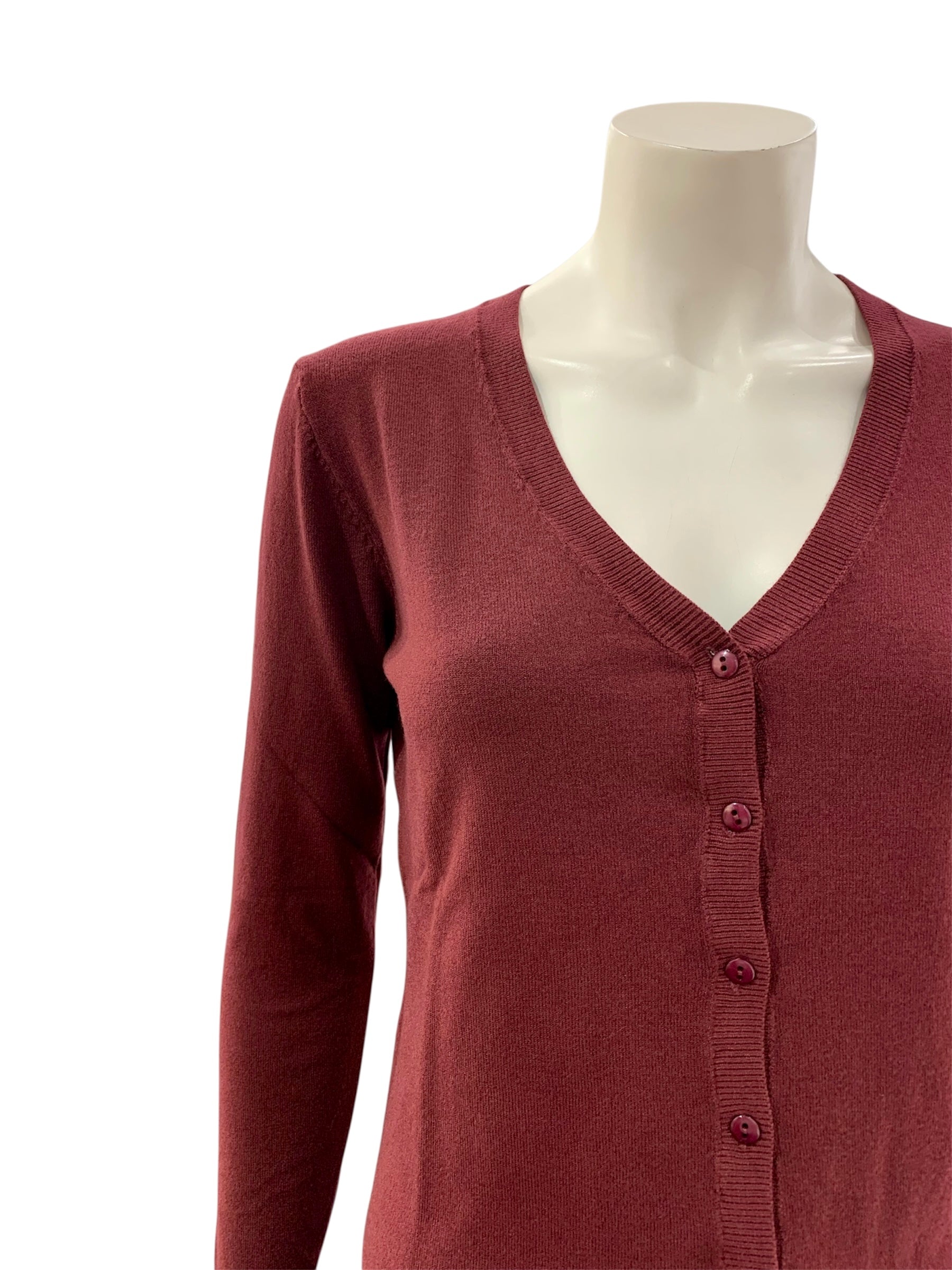 CARDIGAN BOTTONI BORDEAUX