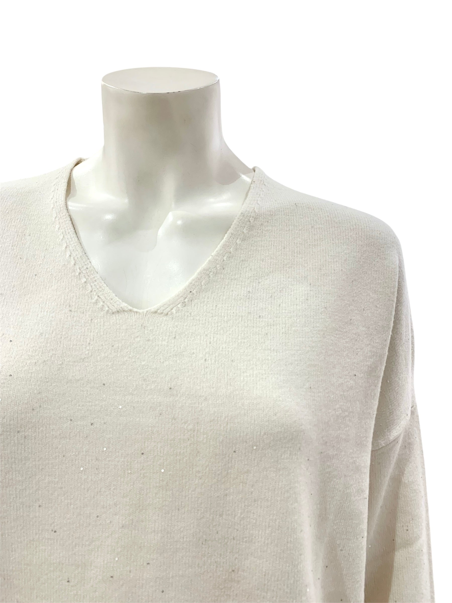 MAGLIA MICROPAILLETTES NATURALE