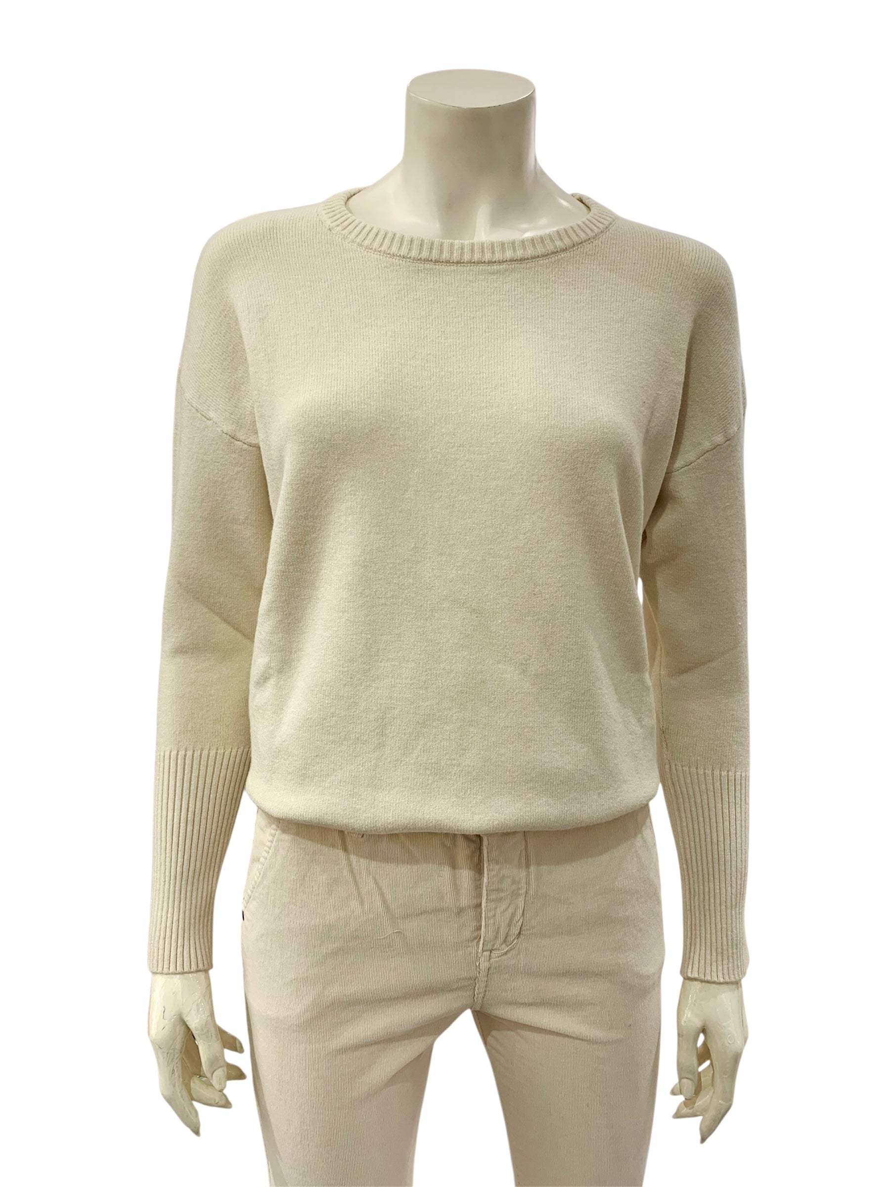 MAGLIA BOTTONCINI LATERALI NATURALE