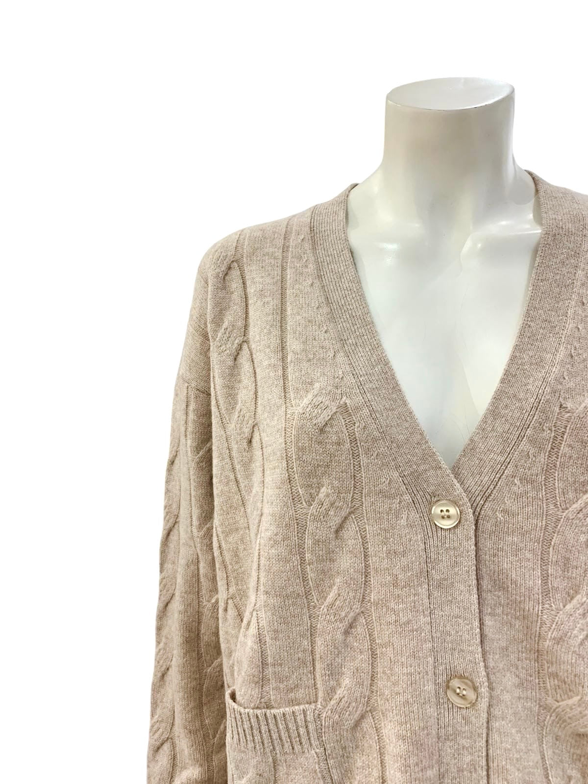 CARDIGAN TRECCIA BEIGE
