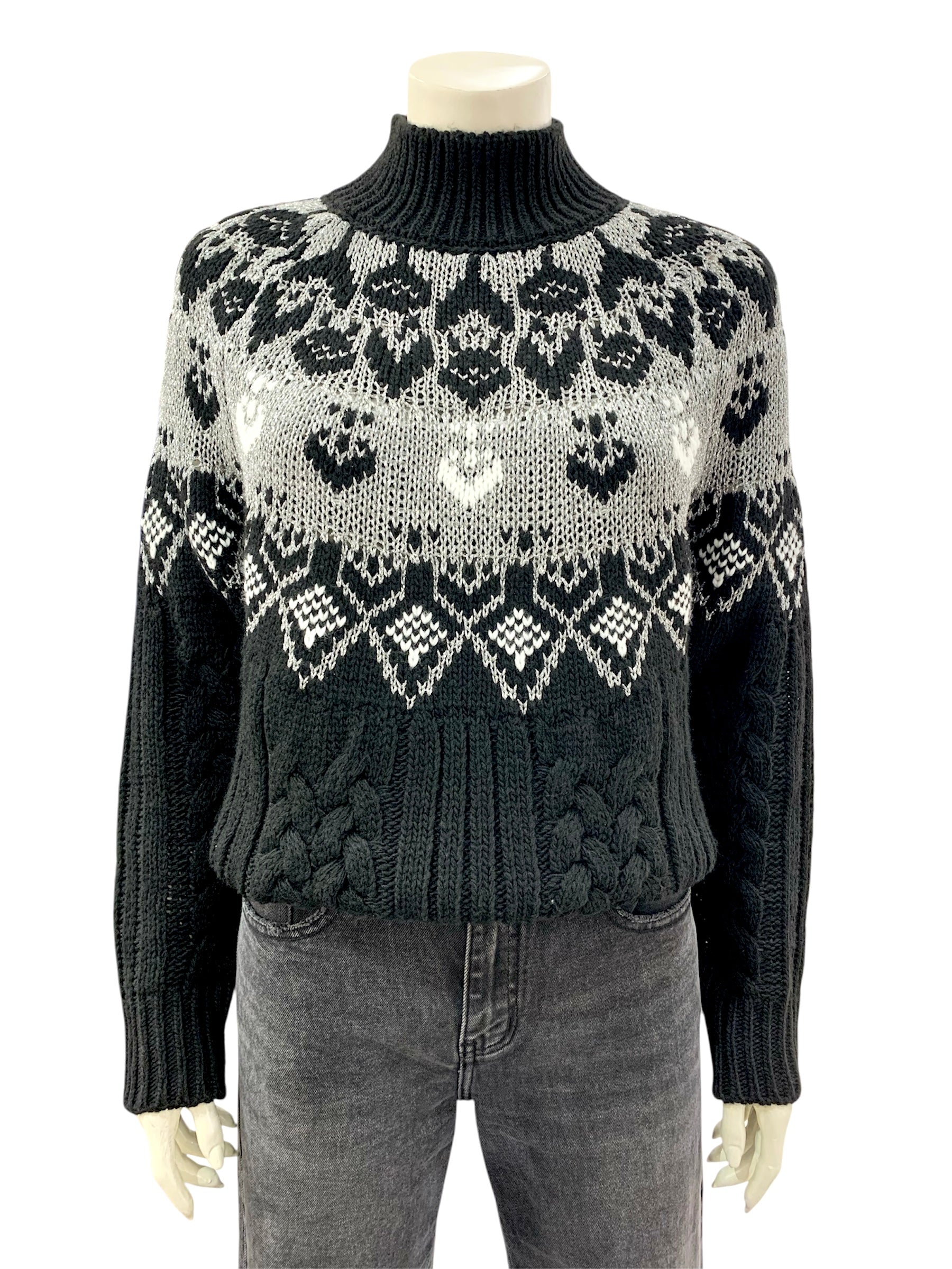 MAGLIA NORVEGESE ARGENTO NERO