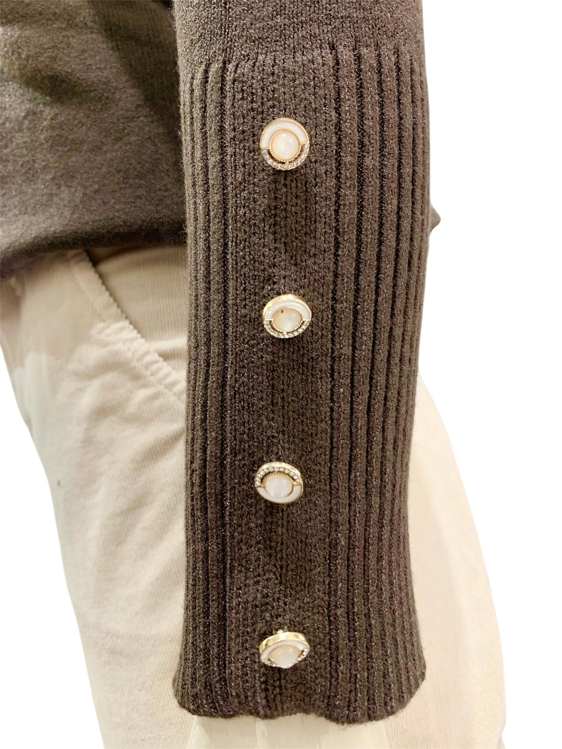 MAGLIA BOTTONCINI LATERALI MORO