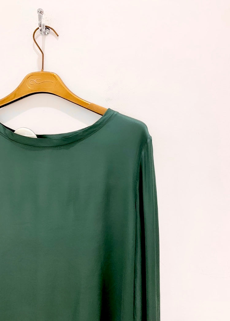 BLUSA SATIN VERDE BOSCO