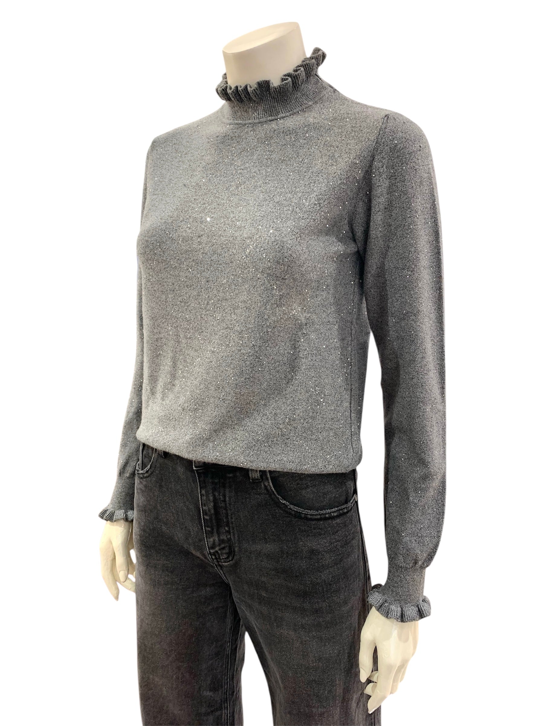 MAGLIA MICROPAILLETTES GRIGIA