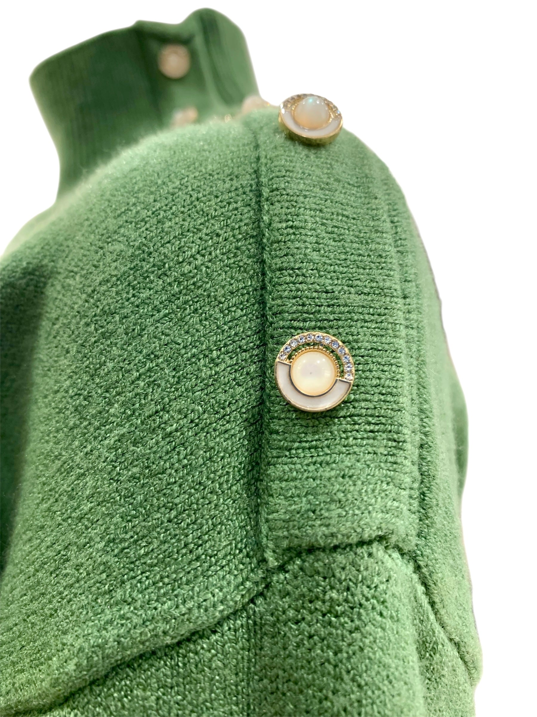 MAGLIA BOTTONCINI SPALLA VERDE