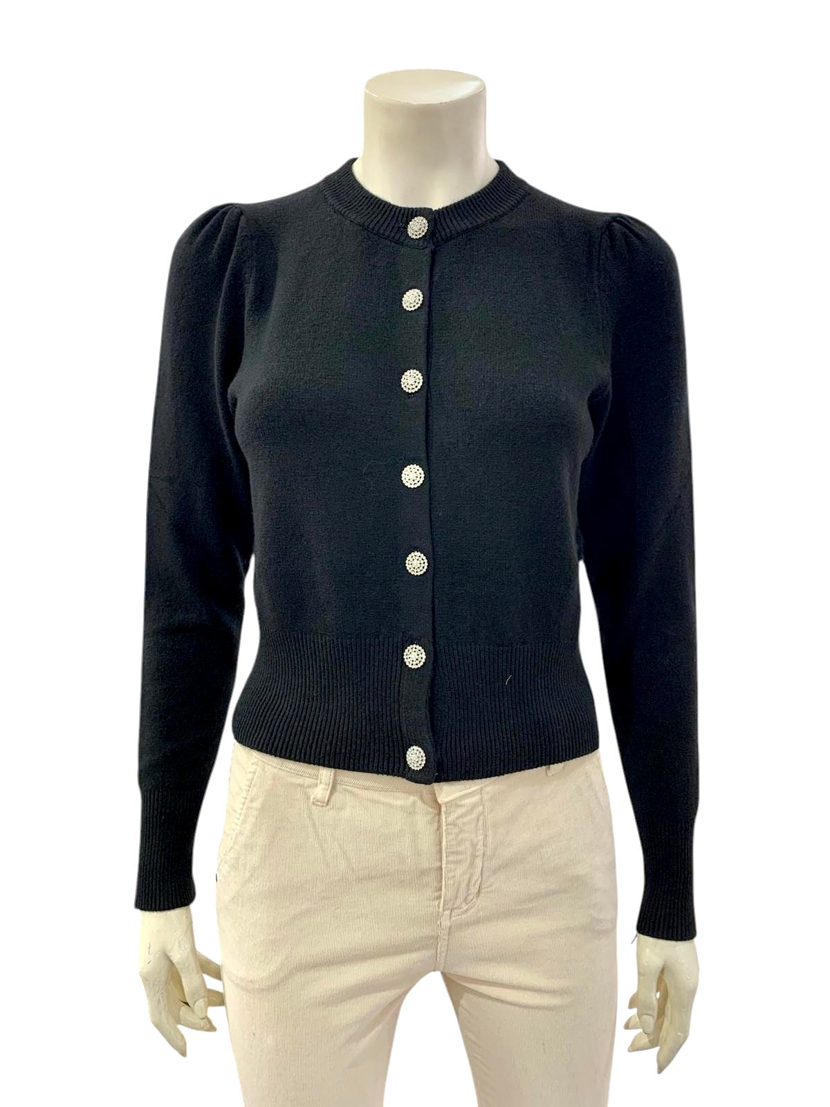 CARDIGAN BOTTONI BIJOUX NERO