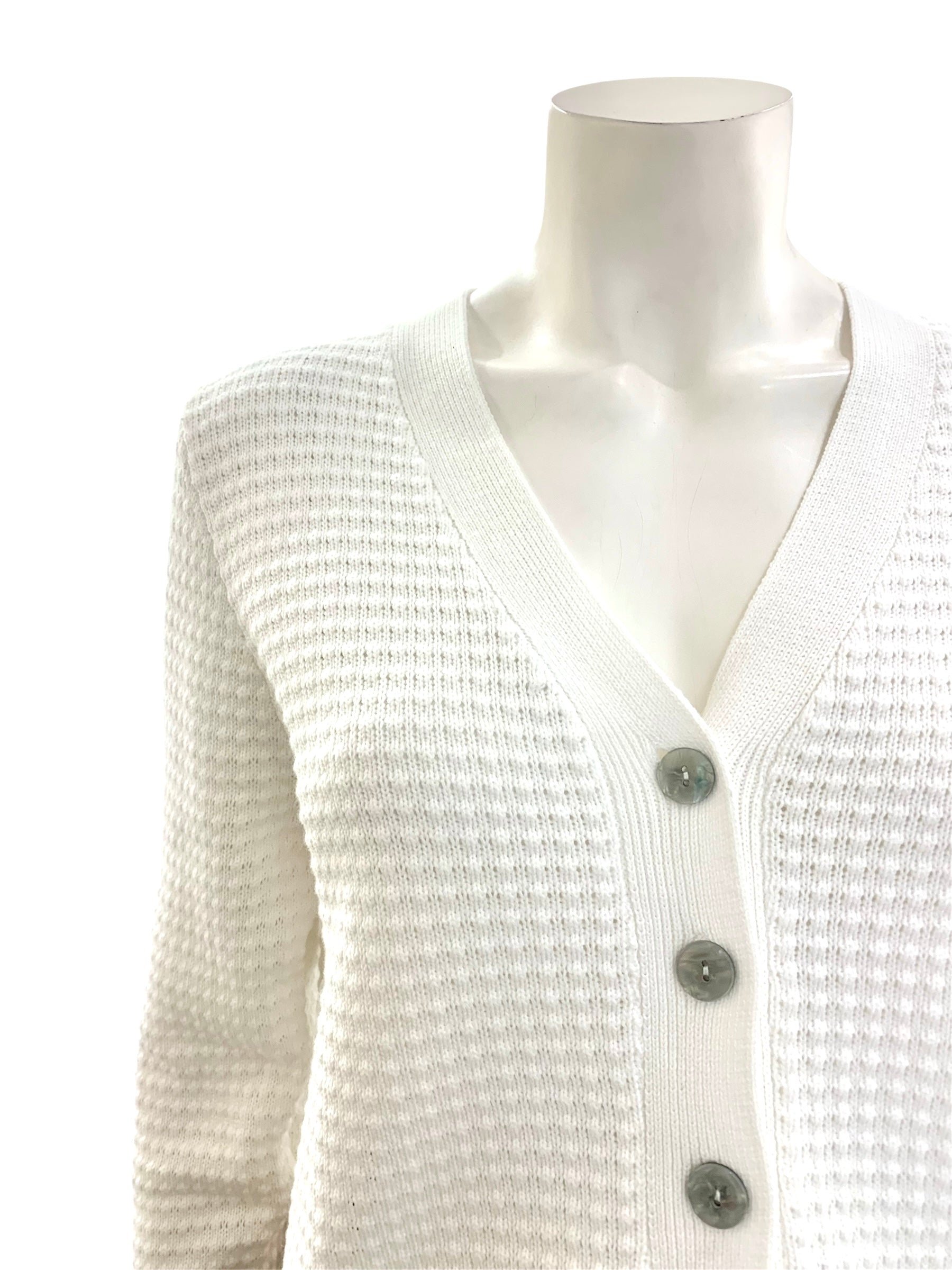 CARDIGAN MAGLIA RISO BIANCO