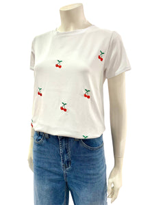 T-SHIRT CILIEGIE BIANCA