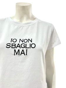 T-SHIRT SCRITTA BIANCA