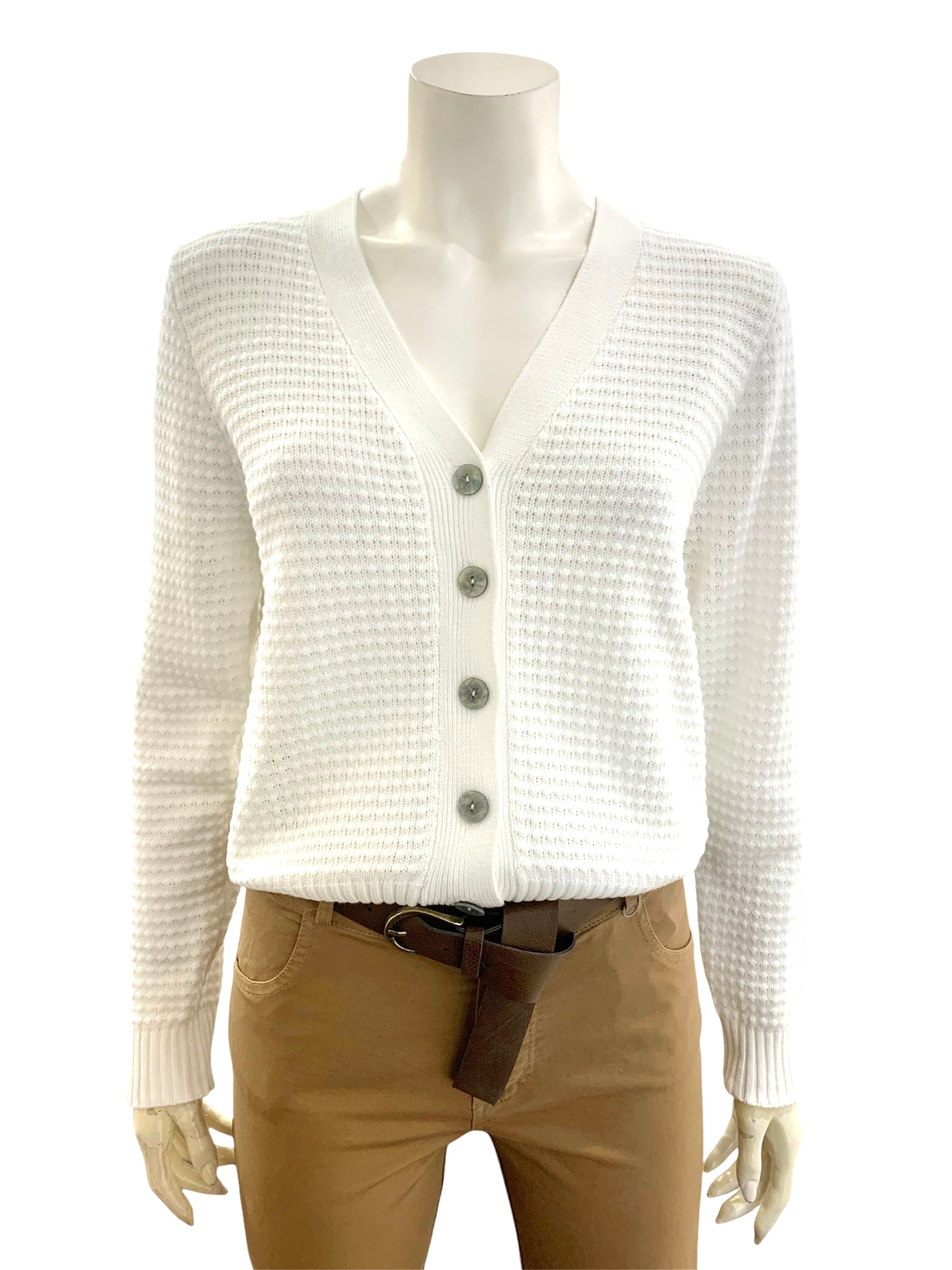 CARDIGAN MAGLIA RISO BIANCO