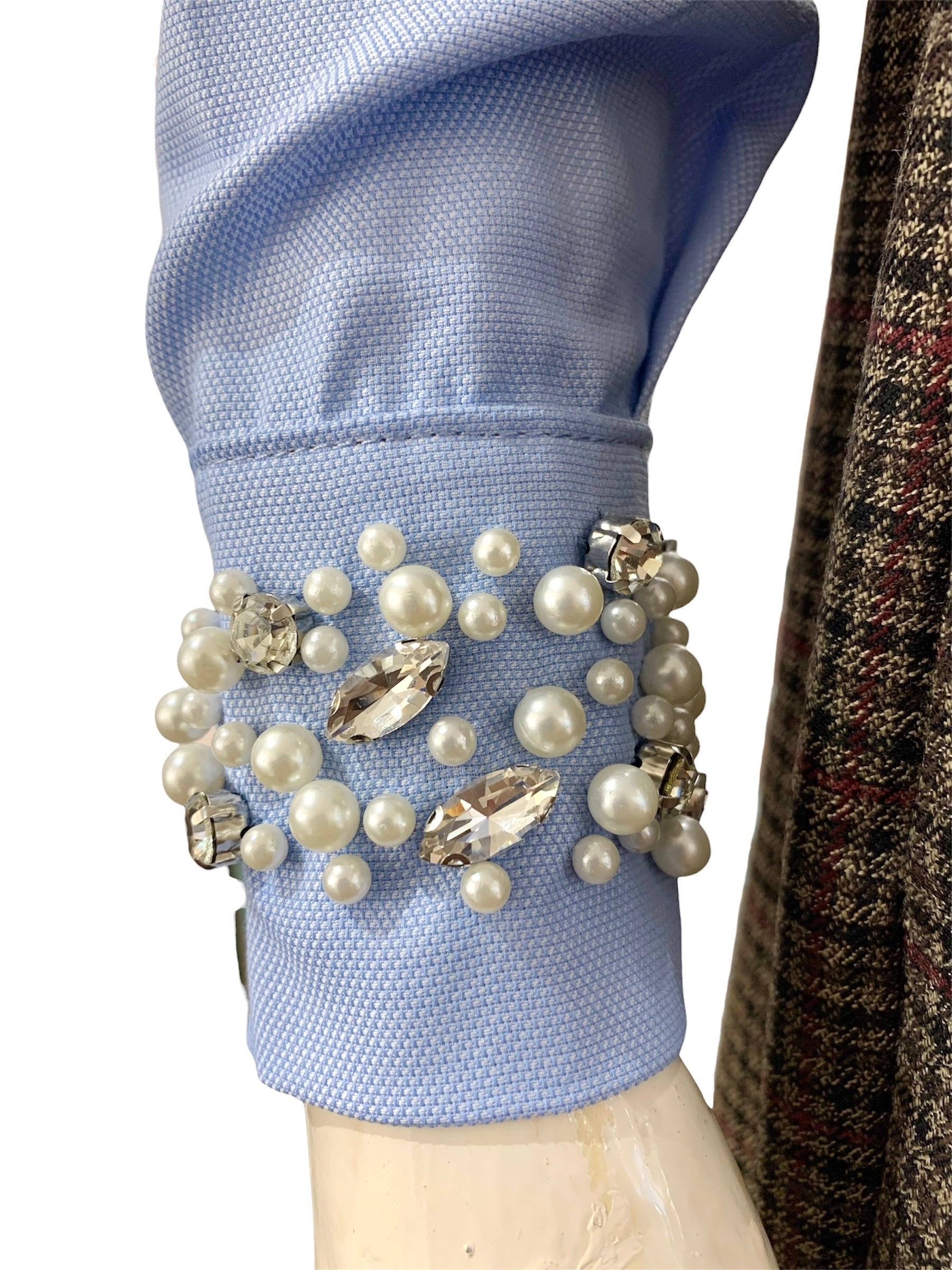 CAMICIA POLSI GIOIELLO AZZURRA