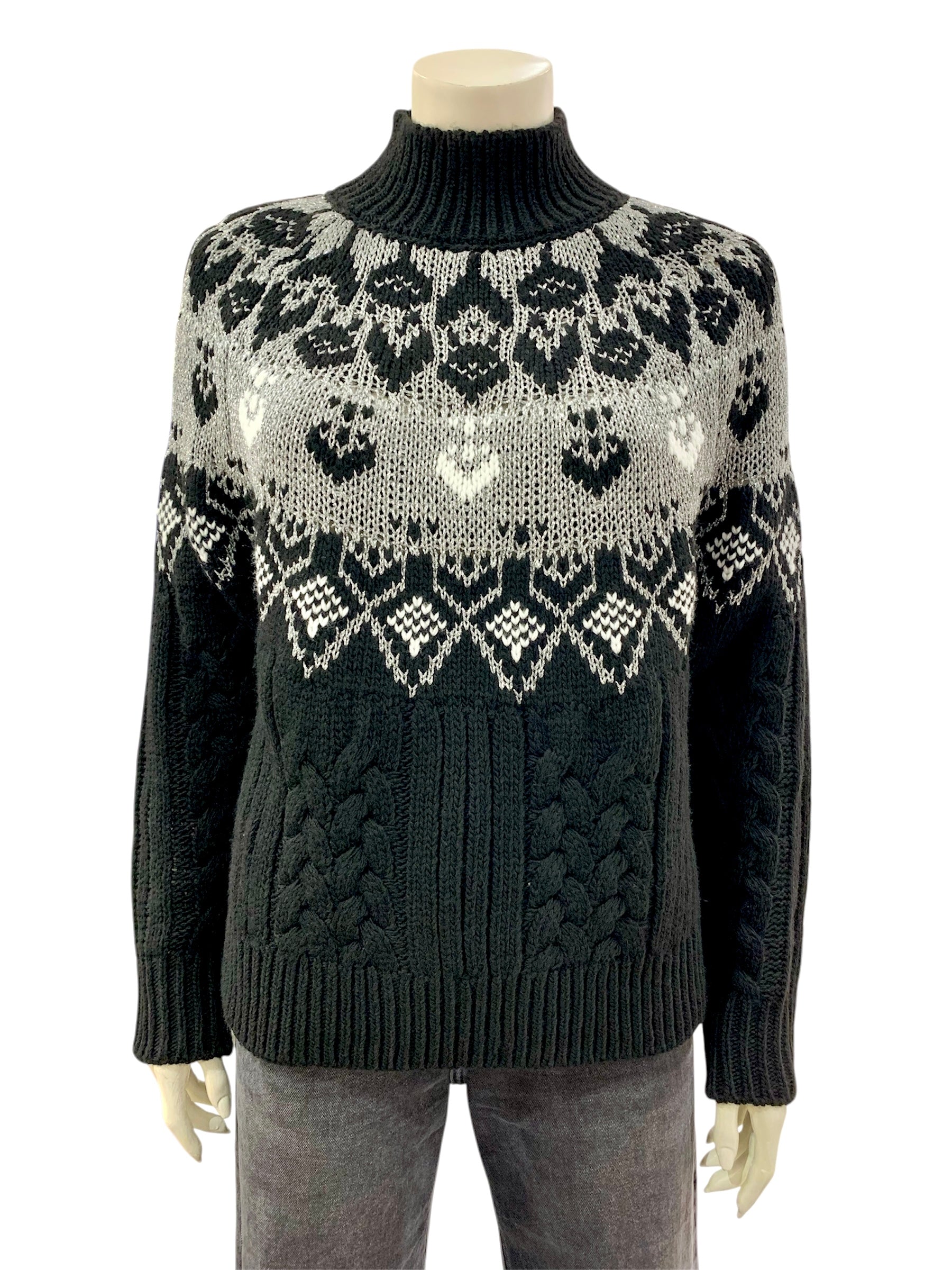 MAGLIA NORVEGESE ARGENTO NERO