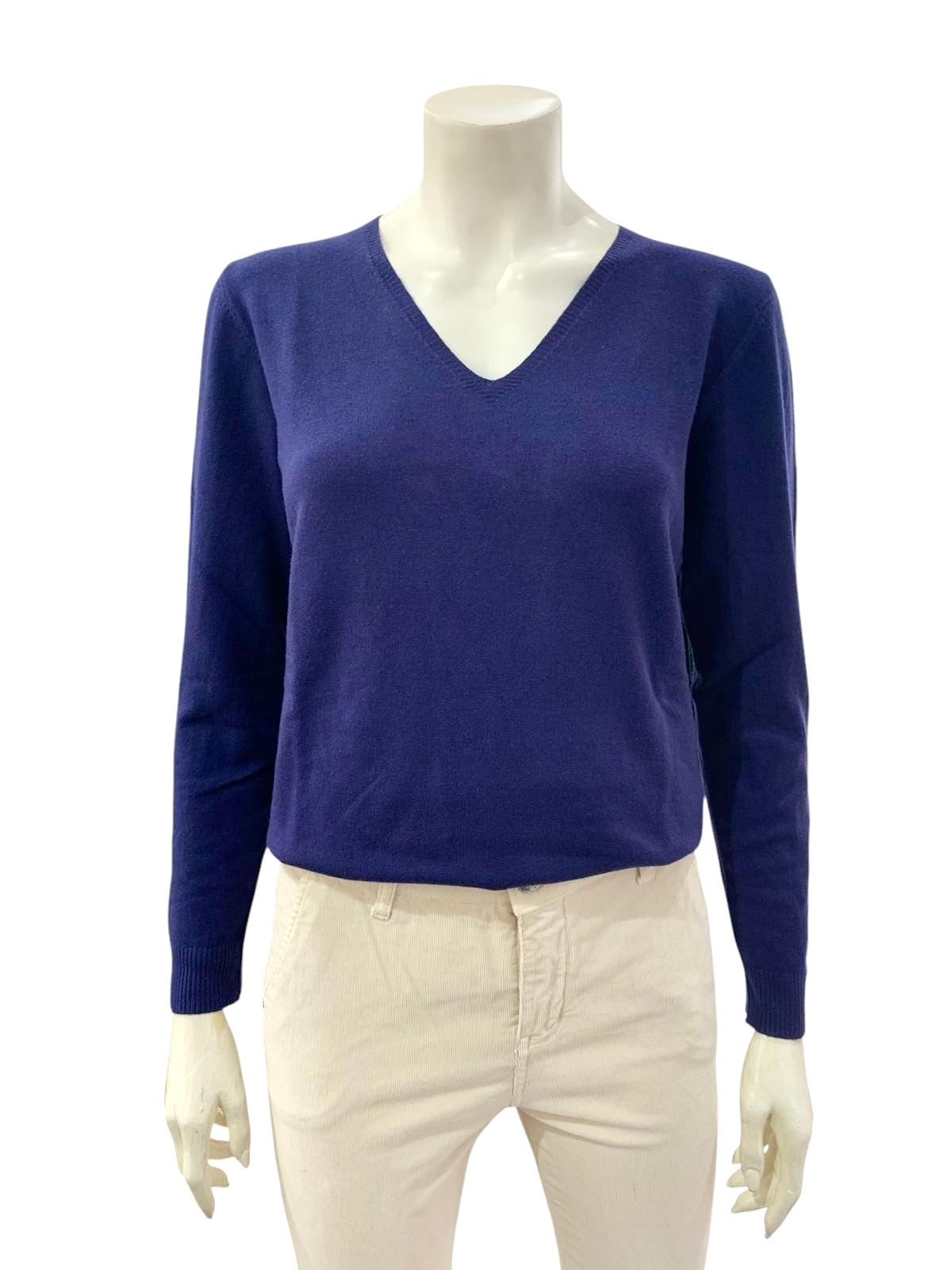 MAGLIA SCOLLO A V BLU ROYAL